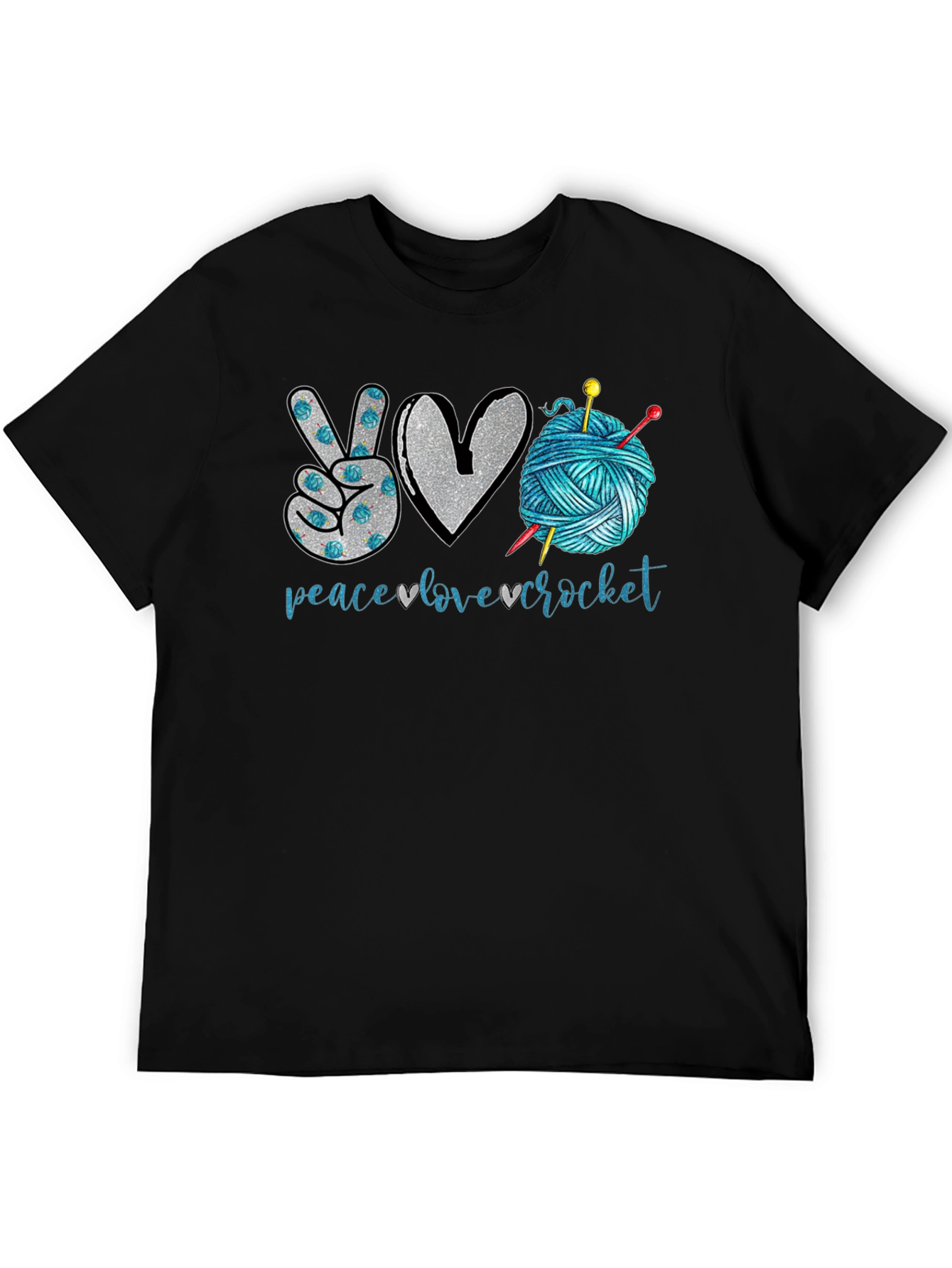 Peace Love Crochet T-Shirt - Crafting Tee