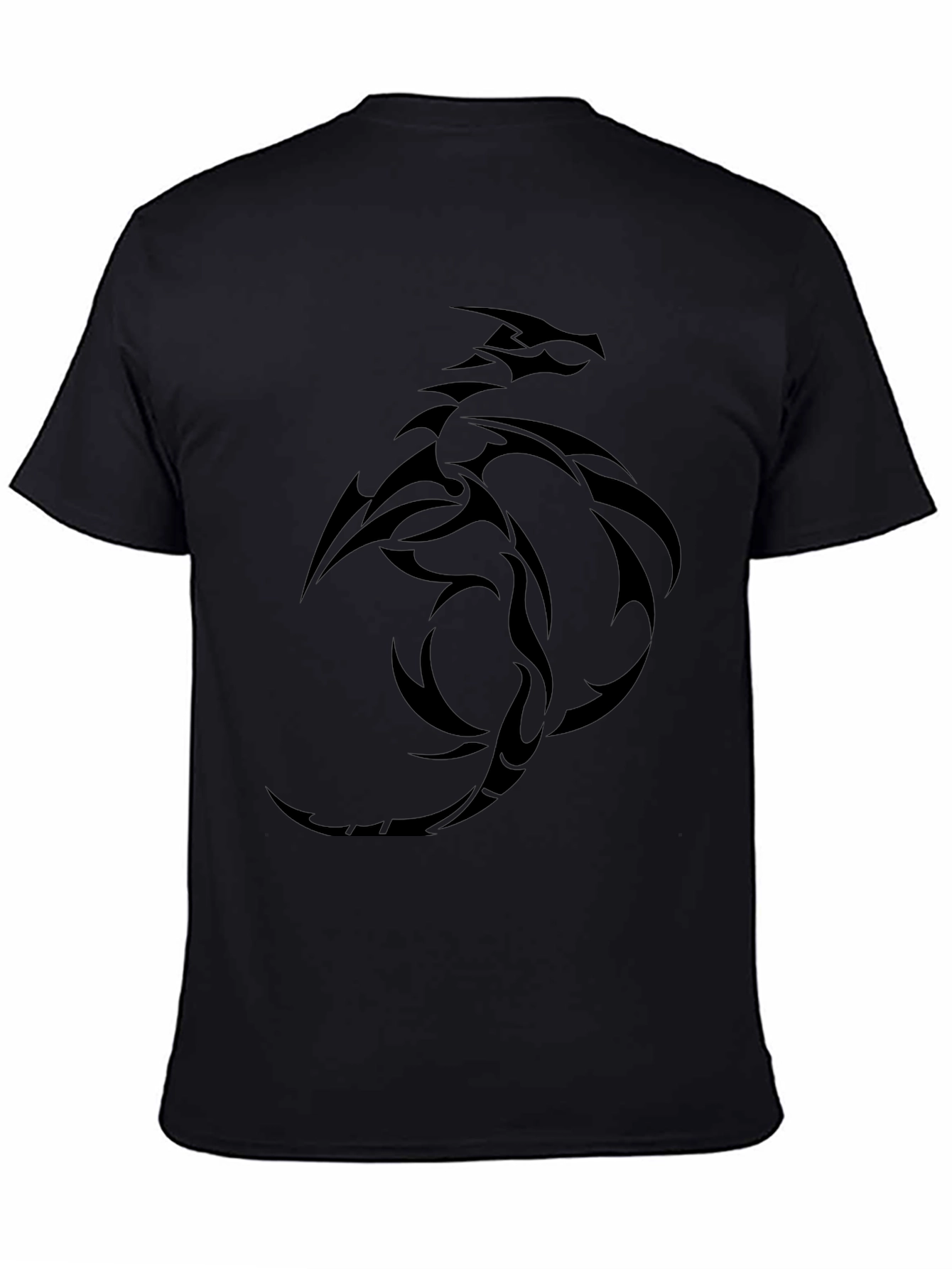 Tribal Dragon Graphic Black T-Shirt - Stylish & Unique