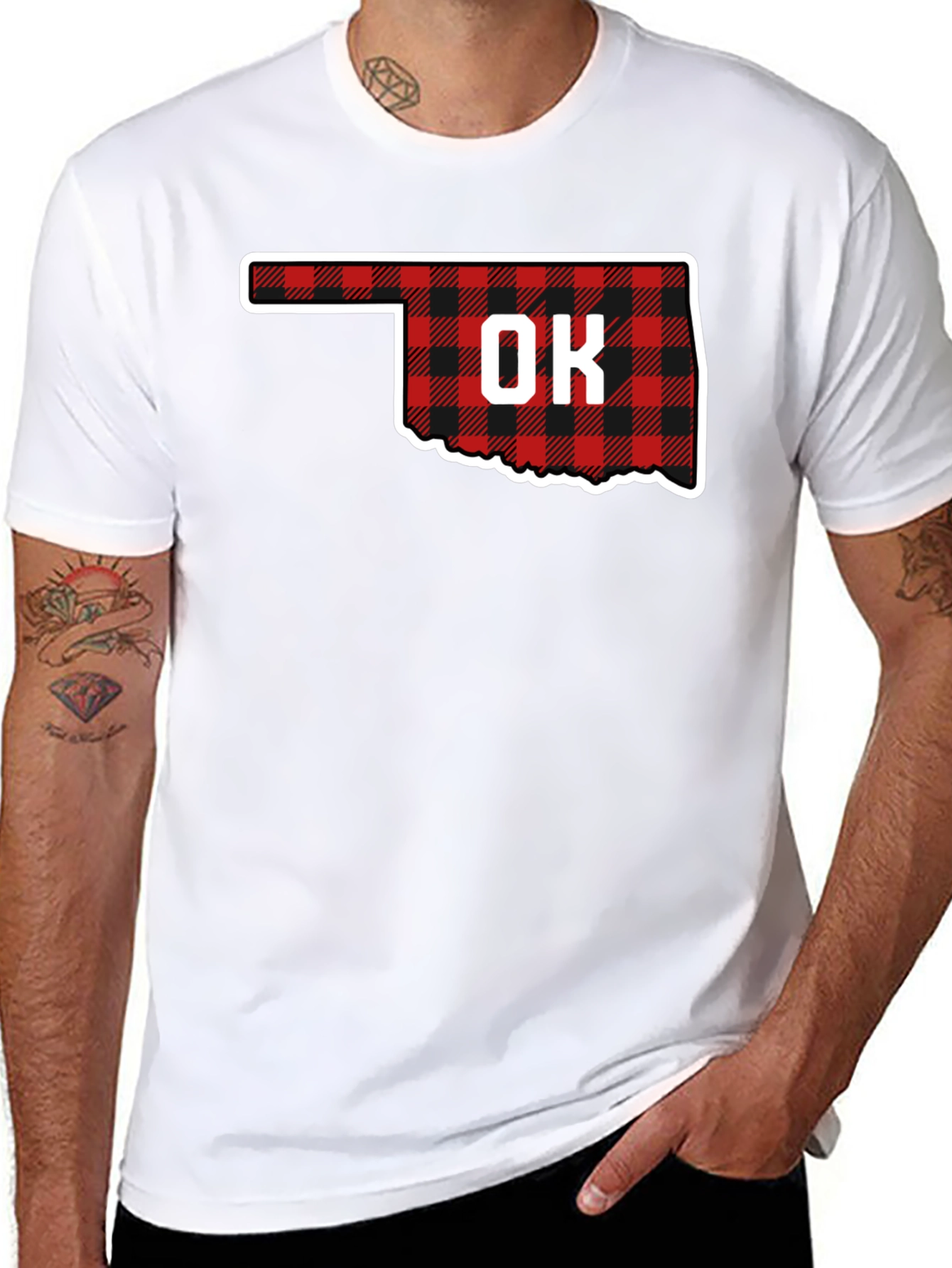 Oklahoma Buffalo Plaid State T-Shirt