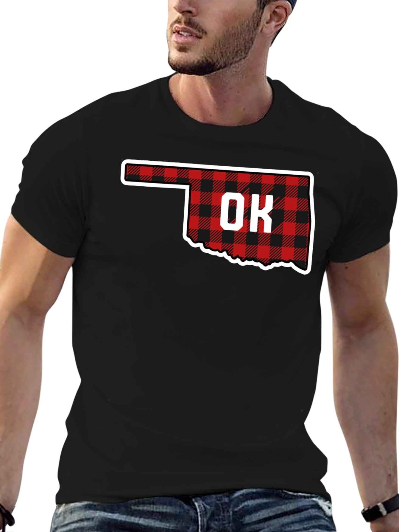 Oklahoma Buffalo Plaid State T-Shirt