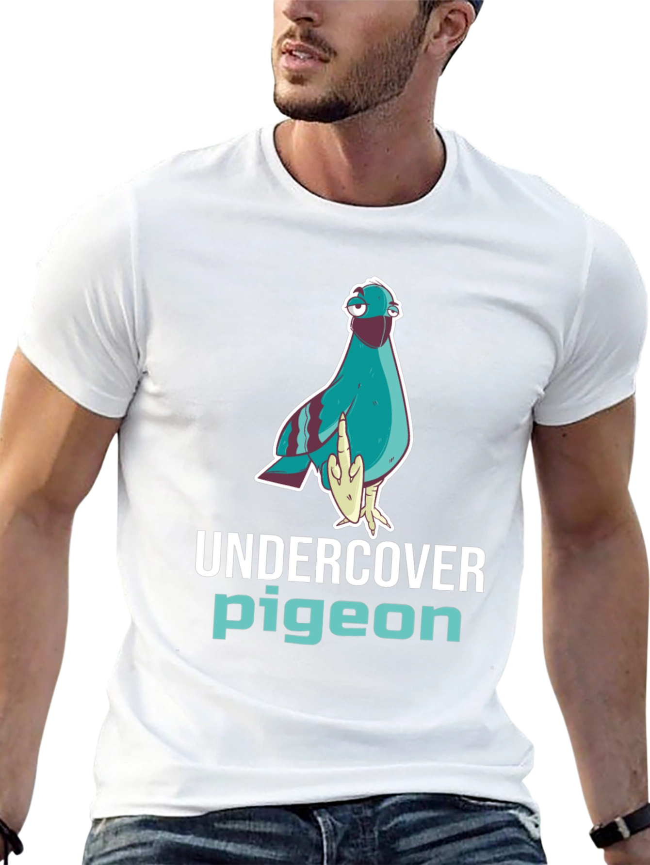 Undercover Pigeon Graphic Tee - Funny Bird T-Shirt