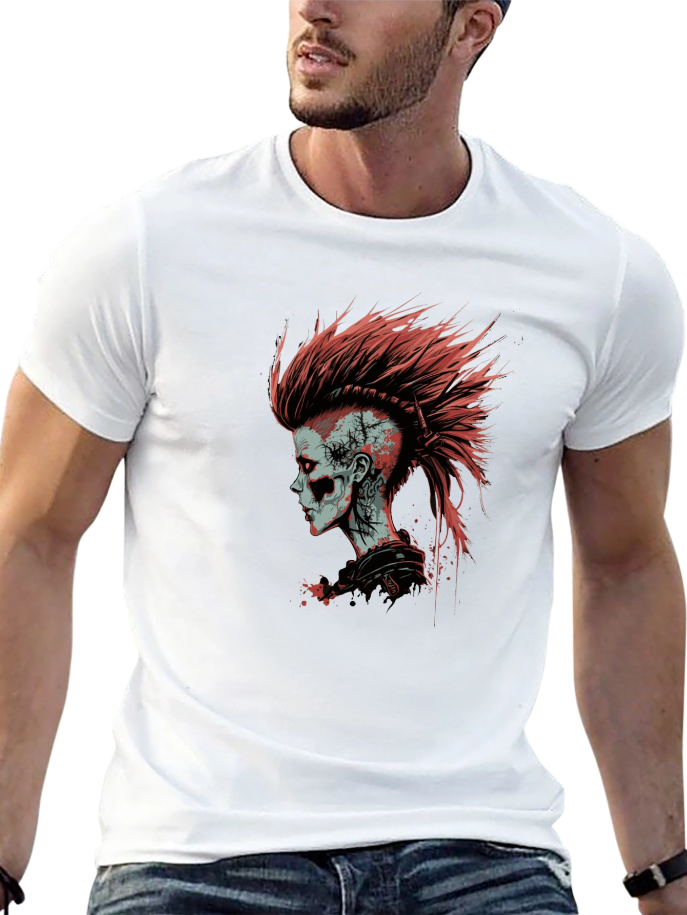 Punk Zombie Graphic Tee - Black