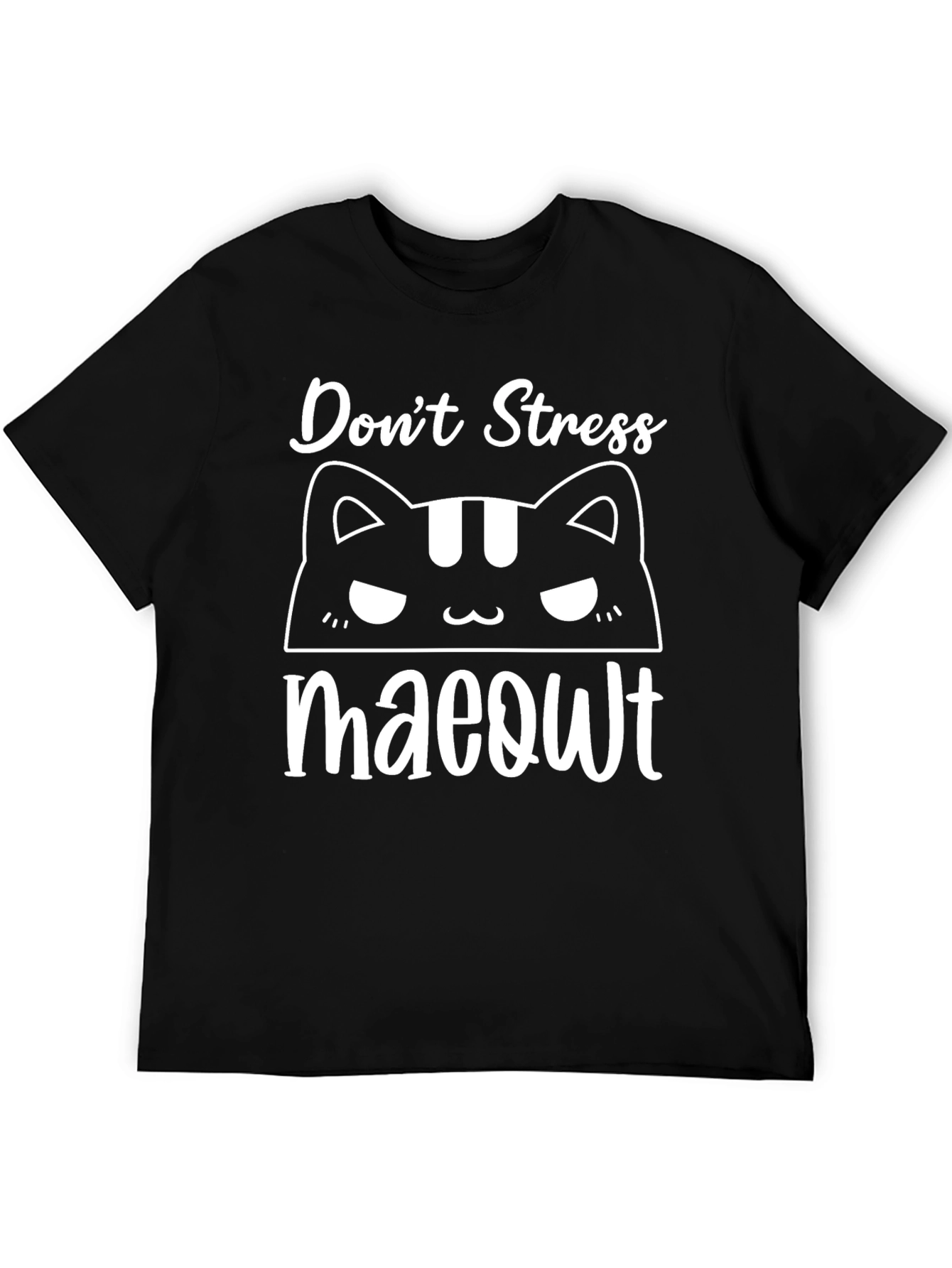 Dont Stress Meowt Black Graphic T-Shirt