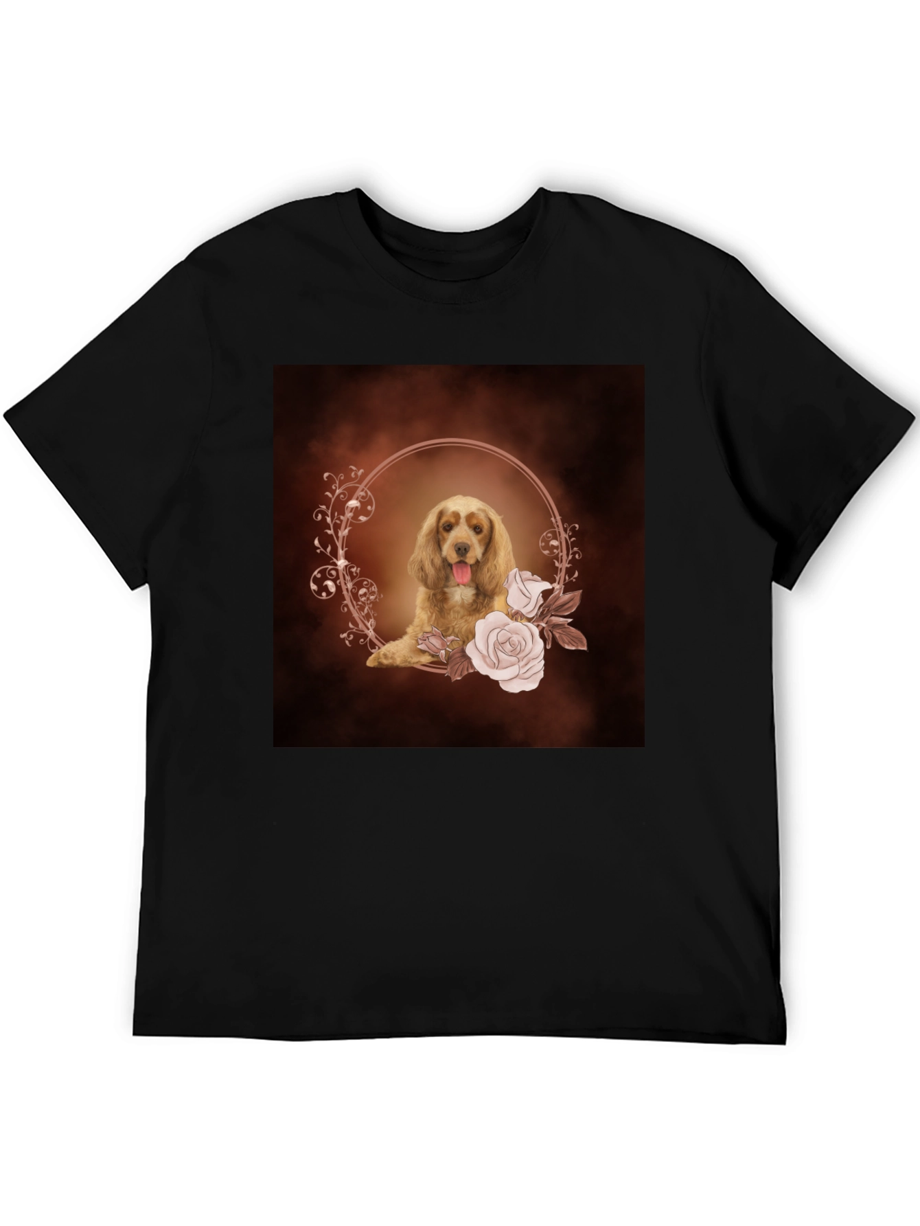 Dog & Floral Wreath Graphic Tee