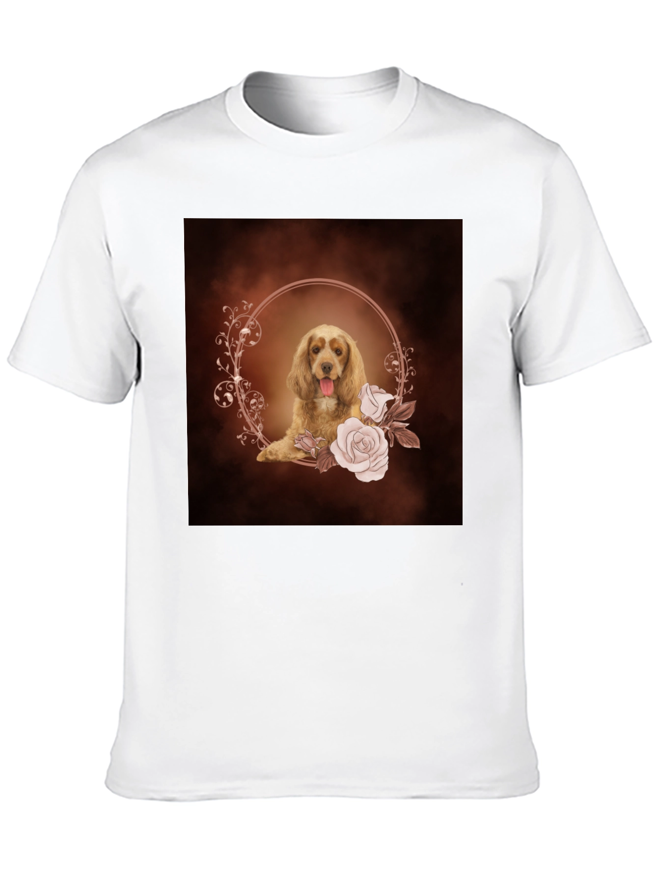 Dog & Floral Wreath Graphic Tee