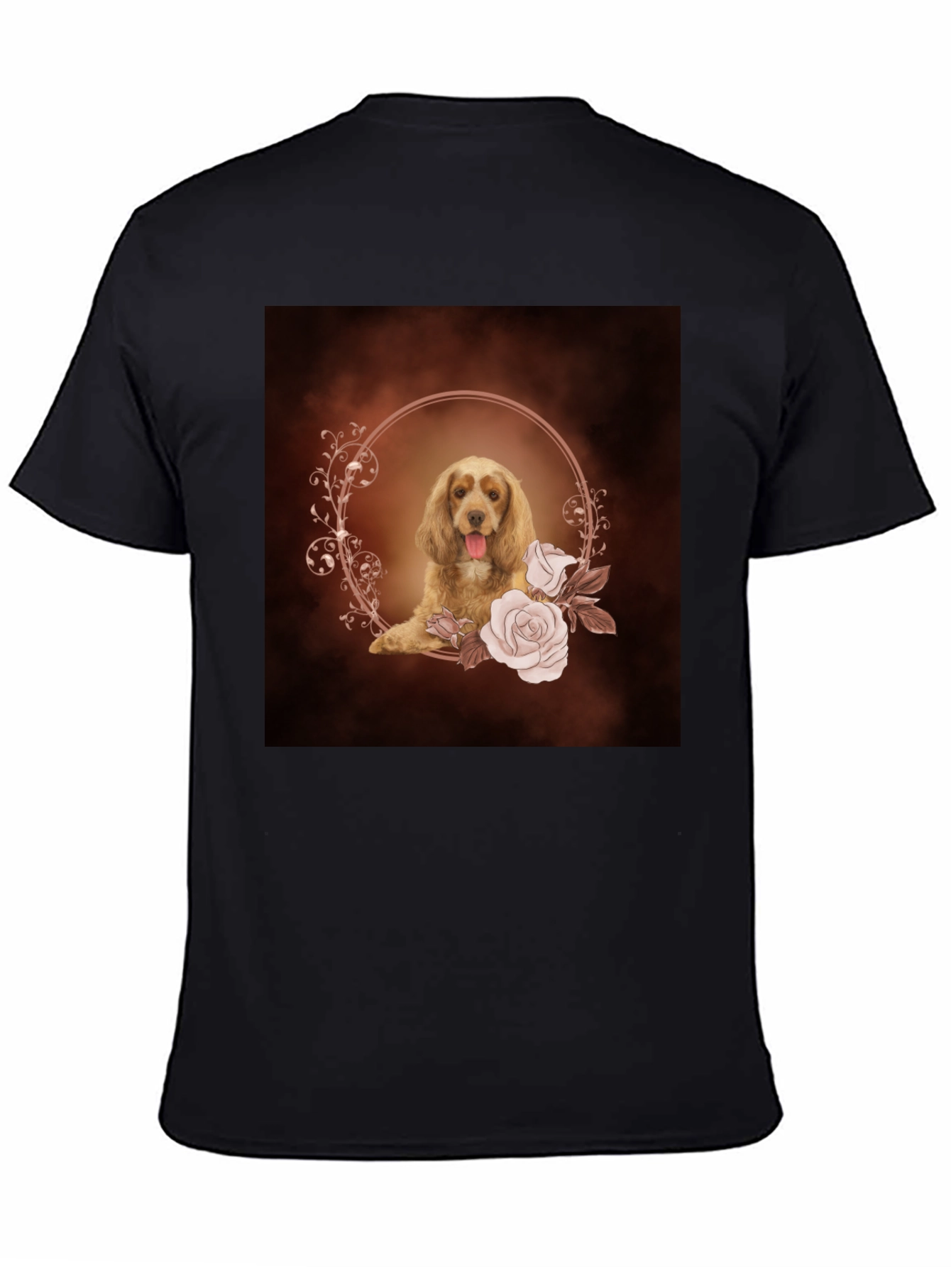 Dog & Floral Wreath Graphic Tee