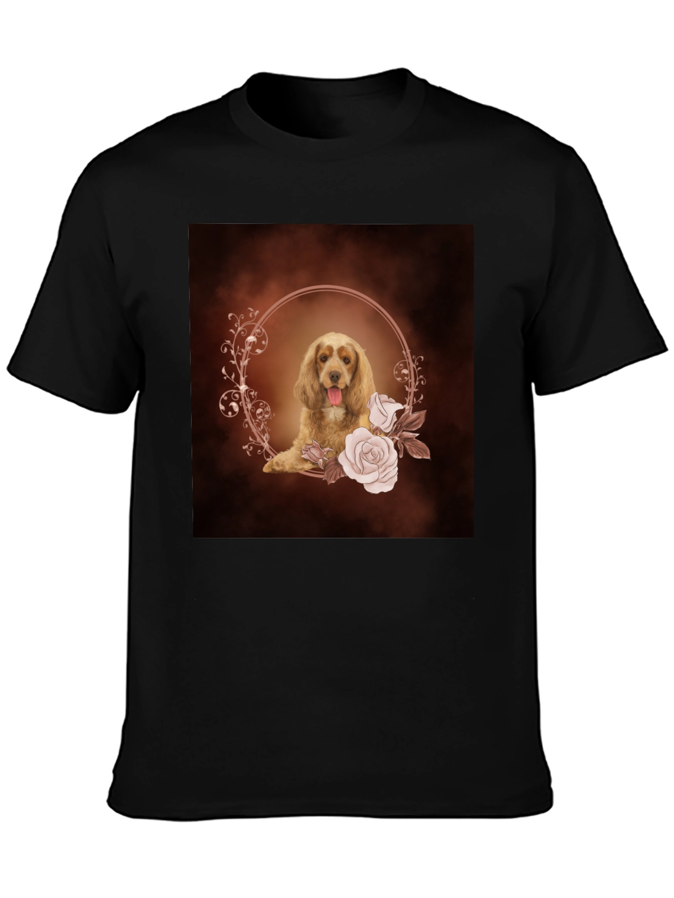Dog & Floral Wreath Graphic Tee