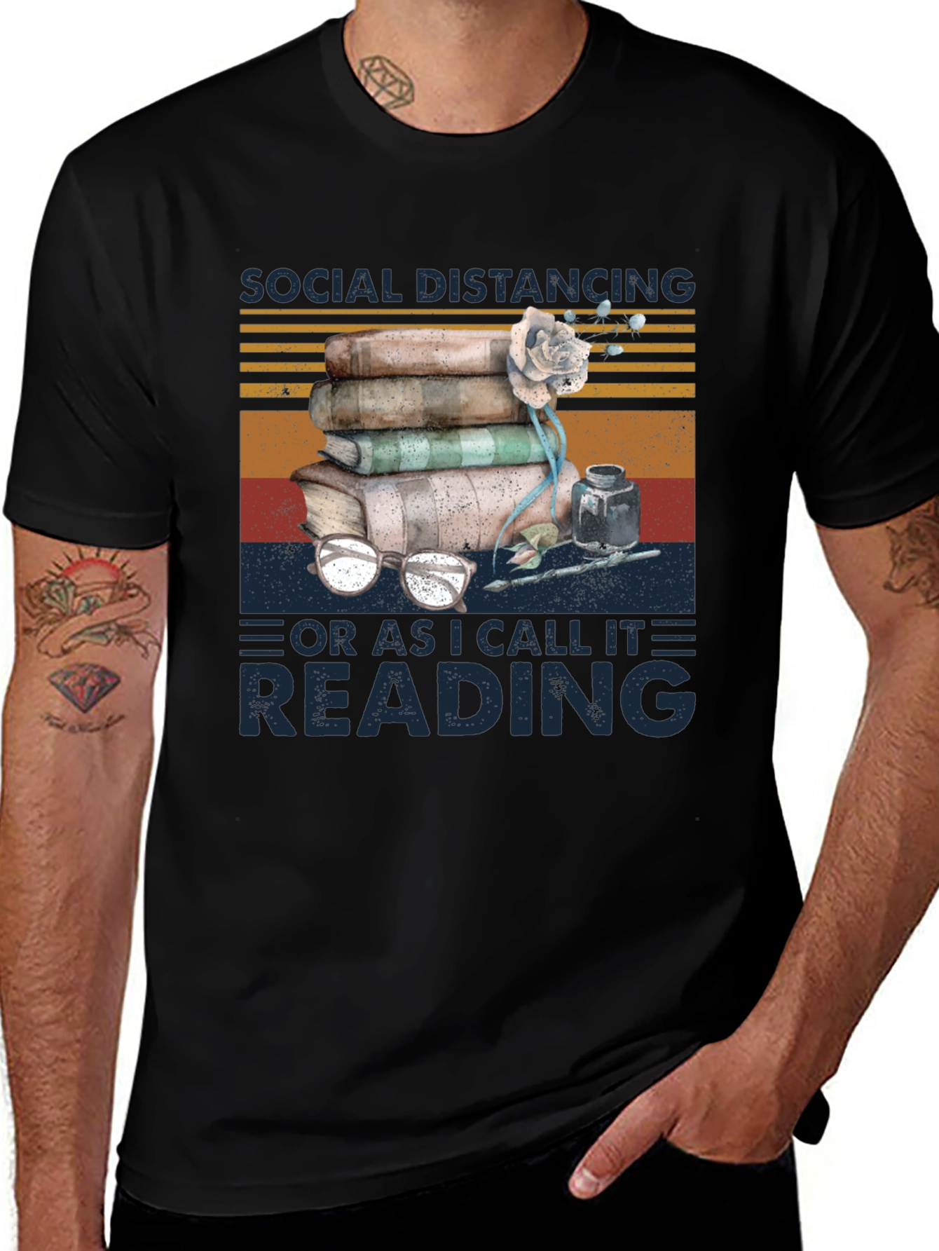 Social Distancing Reading T-Shirt for Book Lovers