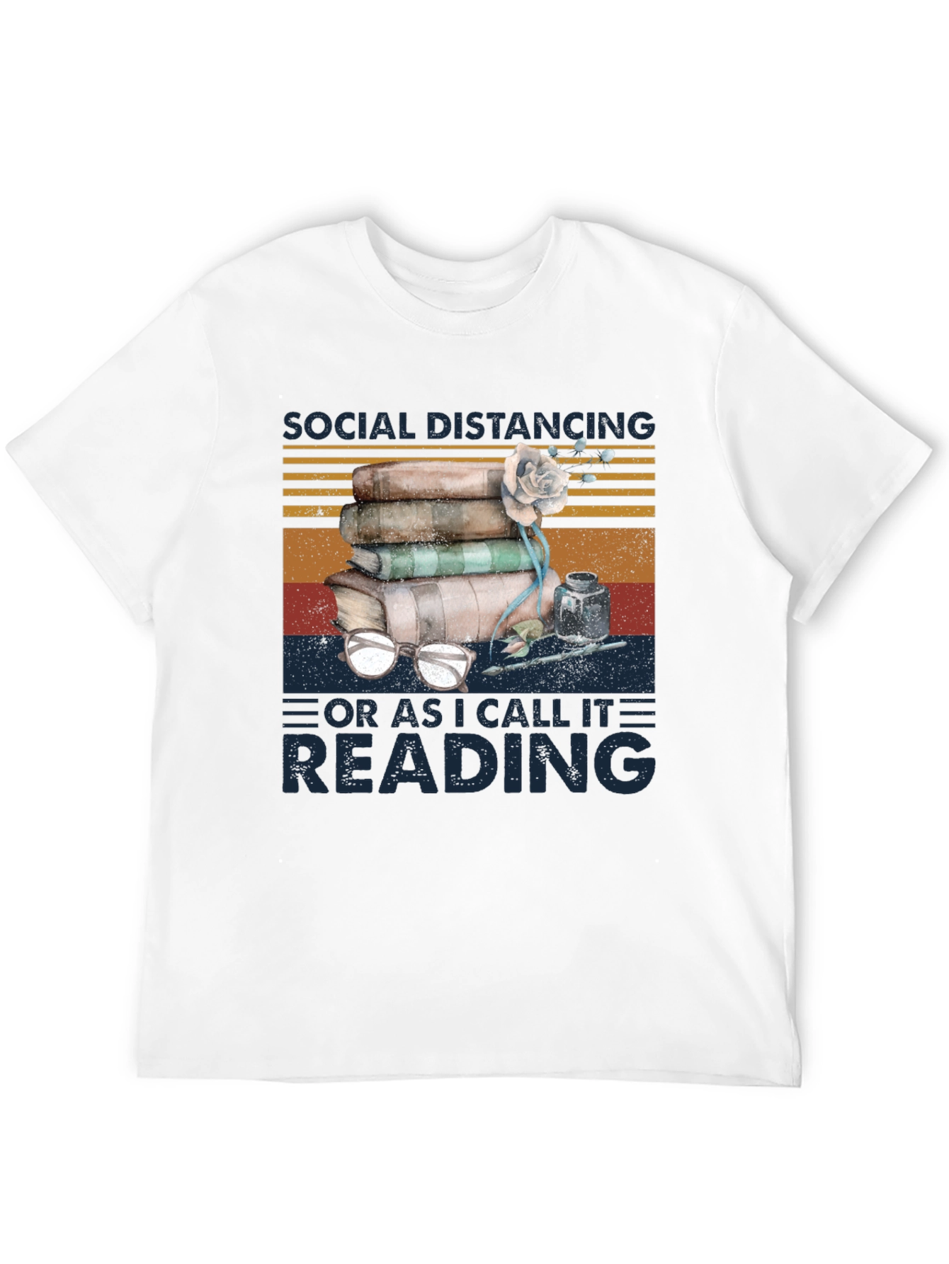 Social Distancing Reading T-Shirt for Book Lovers