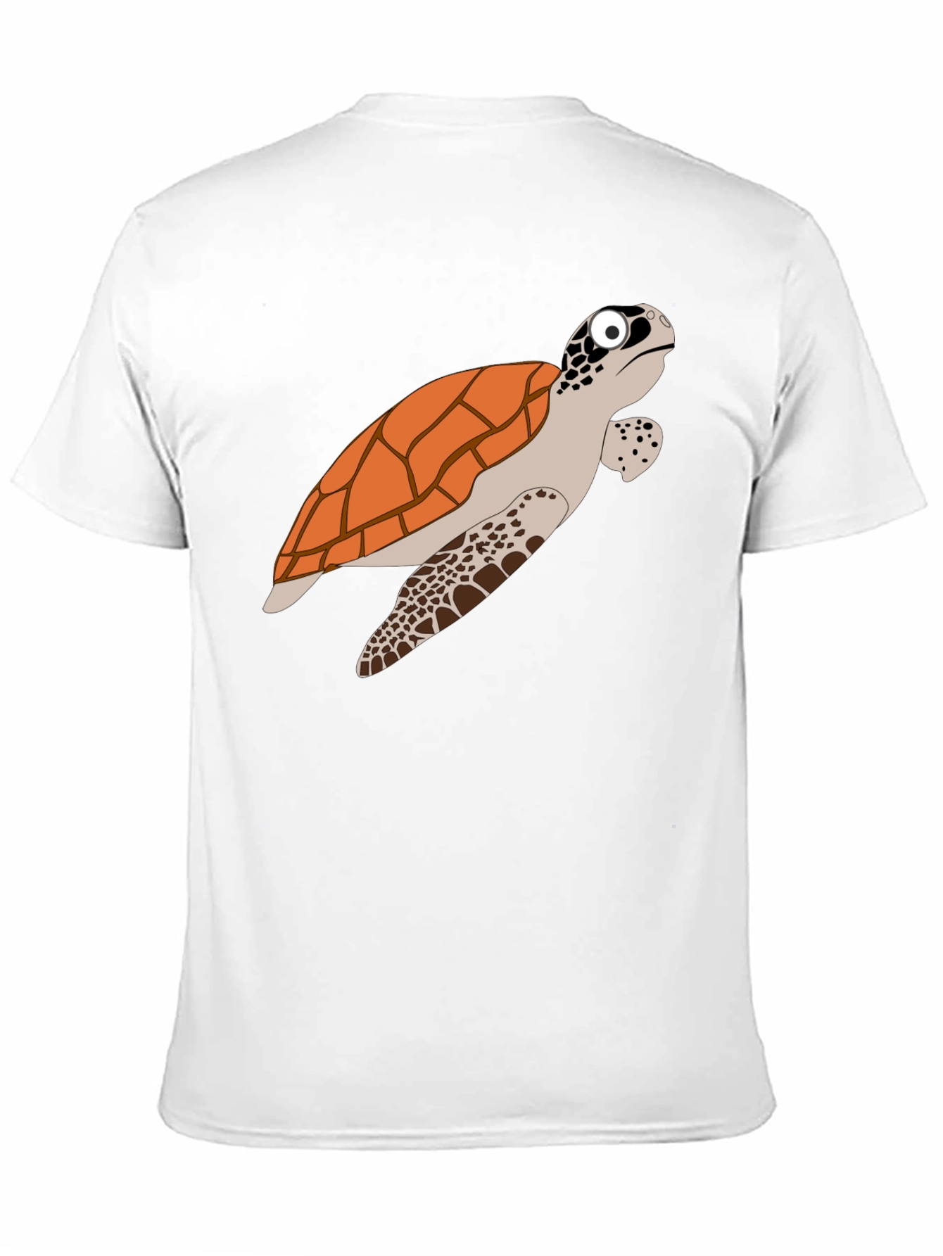 Cartoon Turtle Graphic Tee - Black Cotton T-Shirt
