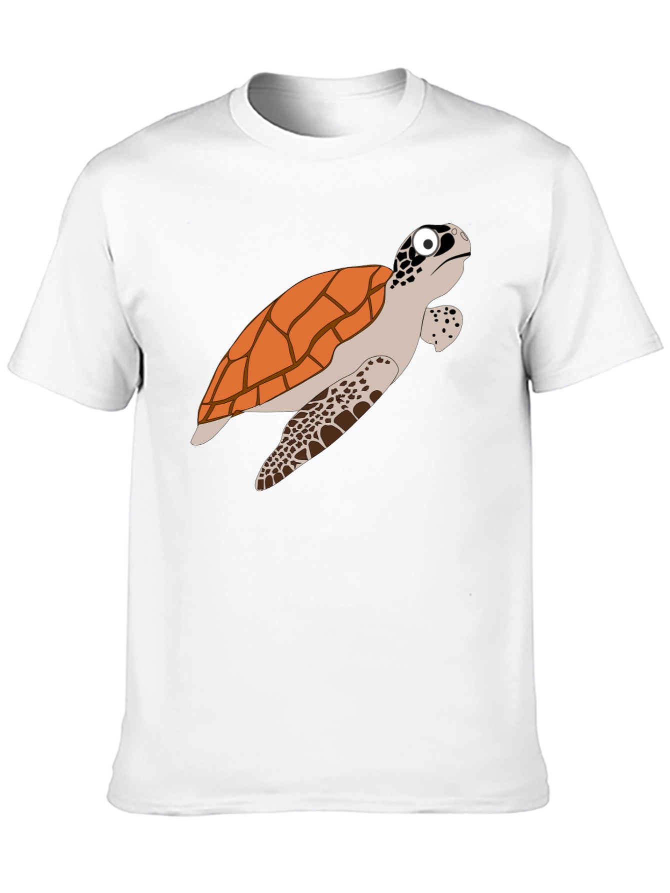 Cartoon Turtle Graphic Tee - Black Cotton T-Shirt