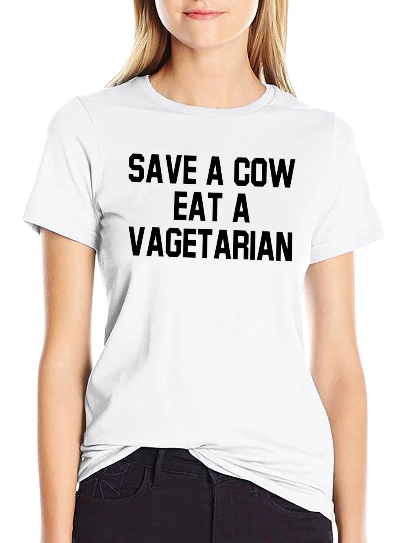 Save A Cow Eat A Vegetarian Graphic T-Shirt
