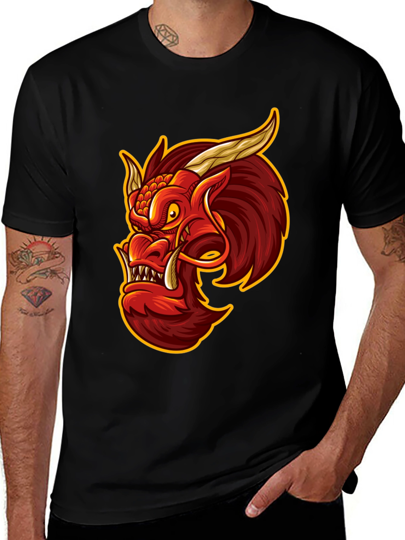 Dragon Graphic Tee - Mens Black T-Shirt