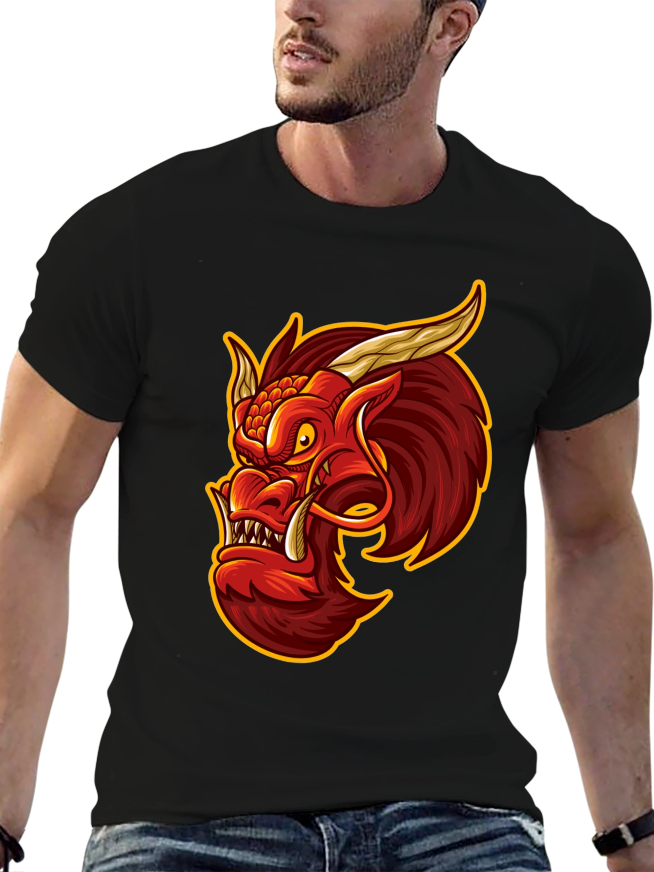 Dragon Graphic Tee - Mens Black T-Shirt