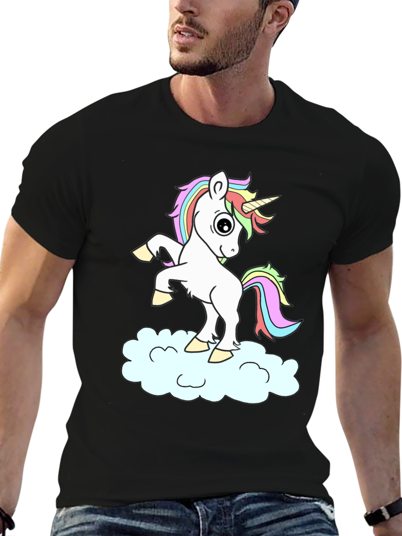 Unicorn Cloud Black T-Shirt