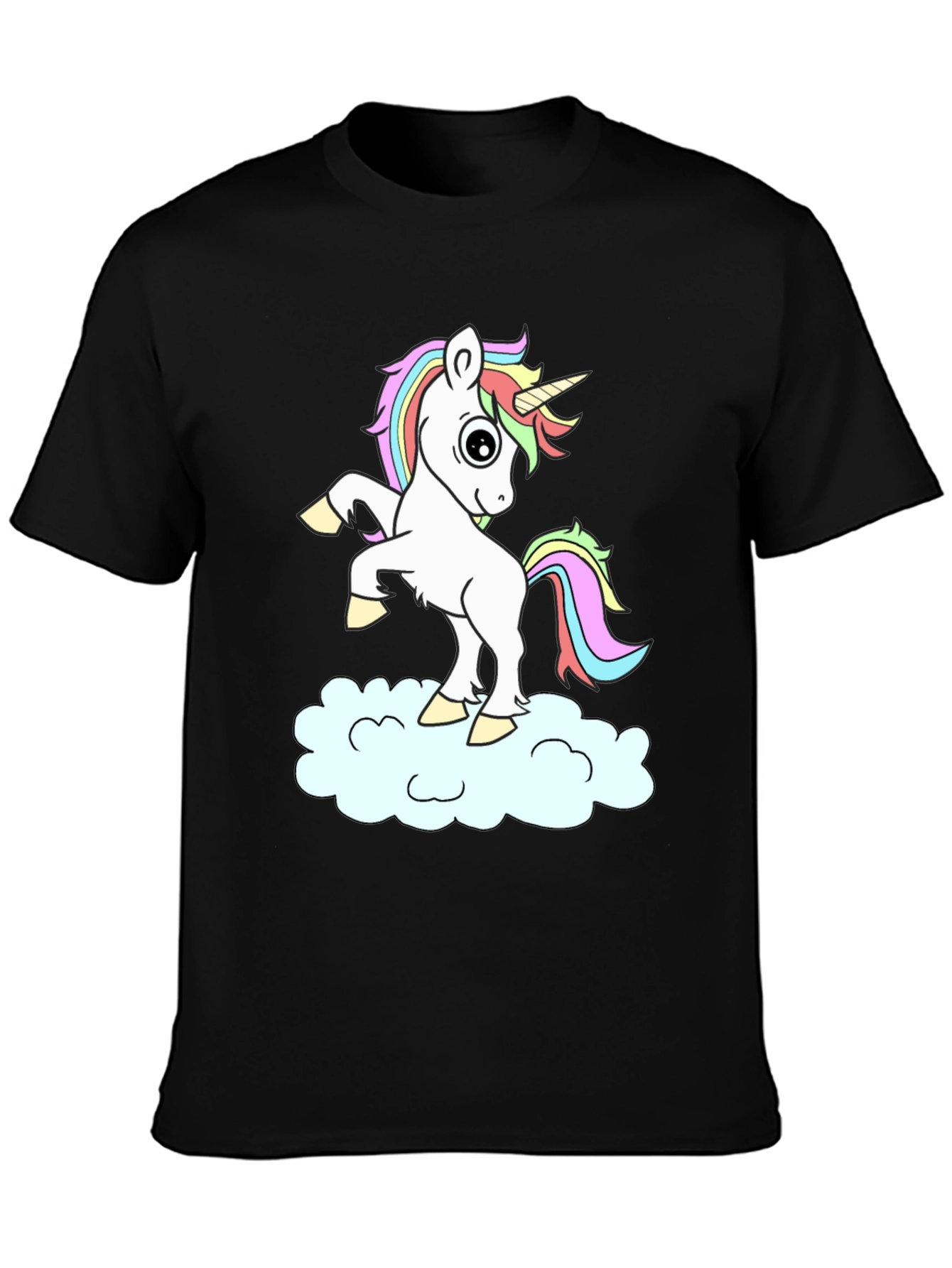 Unicorn Cloud Black T-Shirt