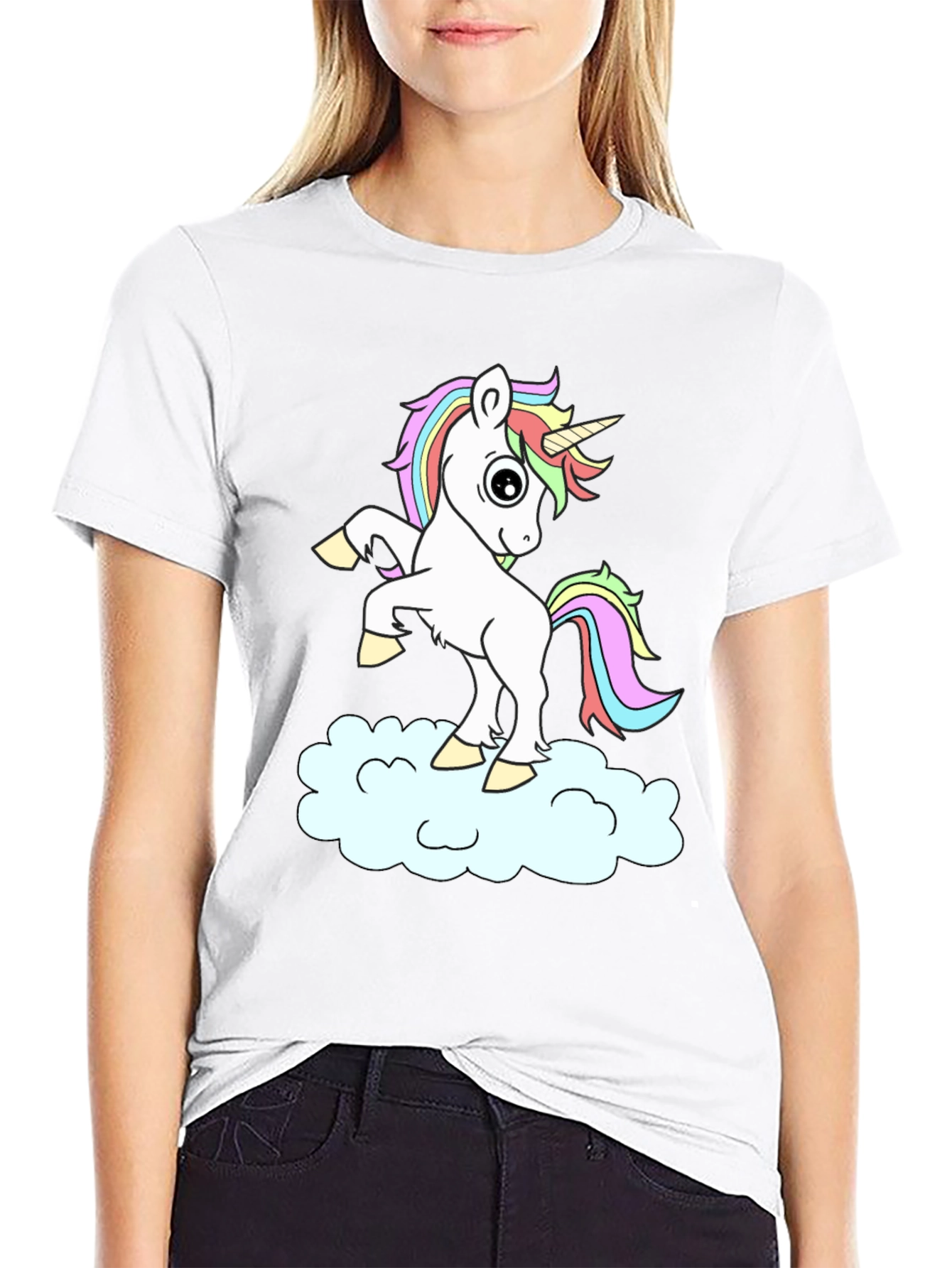 Unicorn Cloud Black T-Shirt