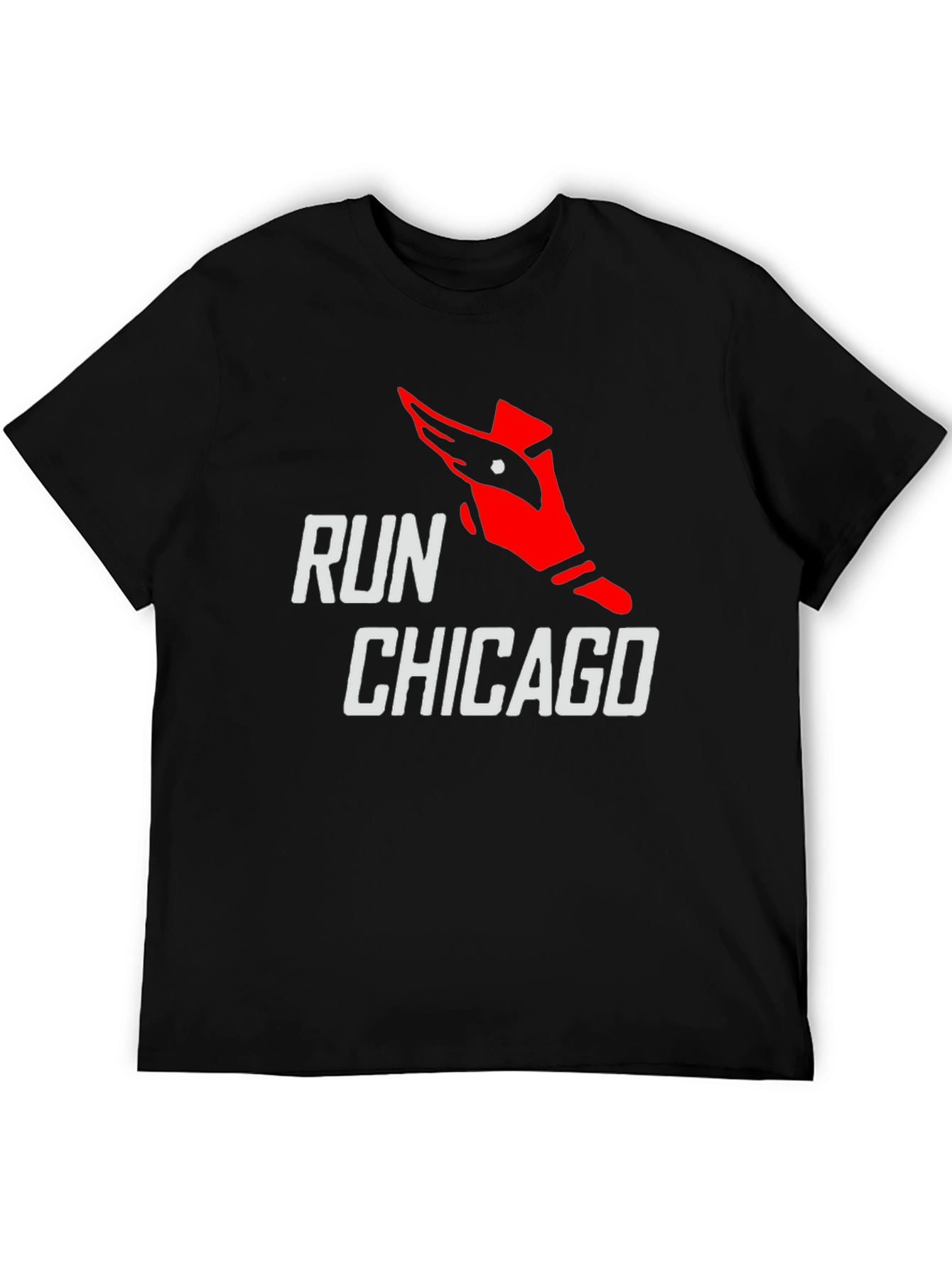 Run Chicago Graphic Tee - Black Cotton Shirt