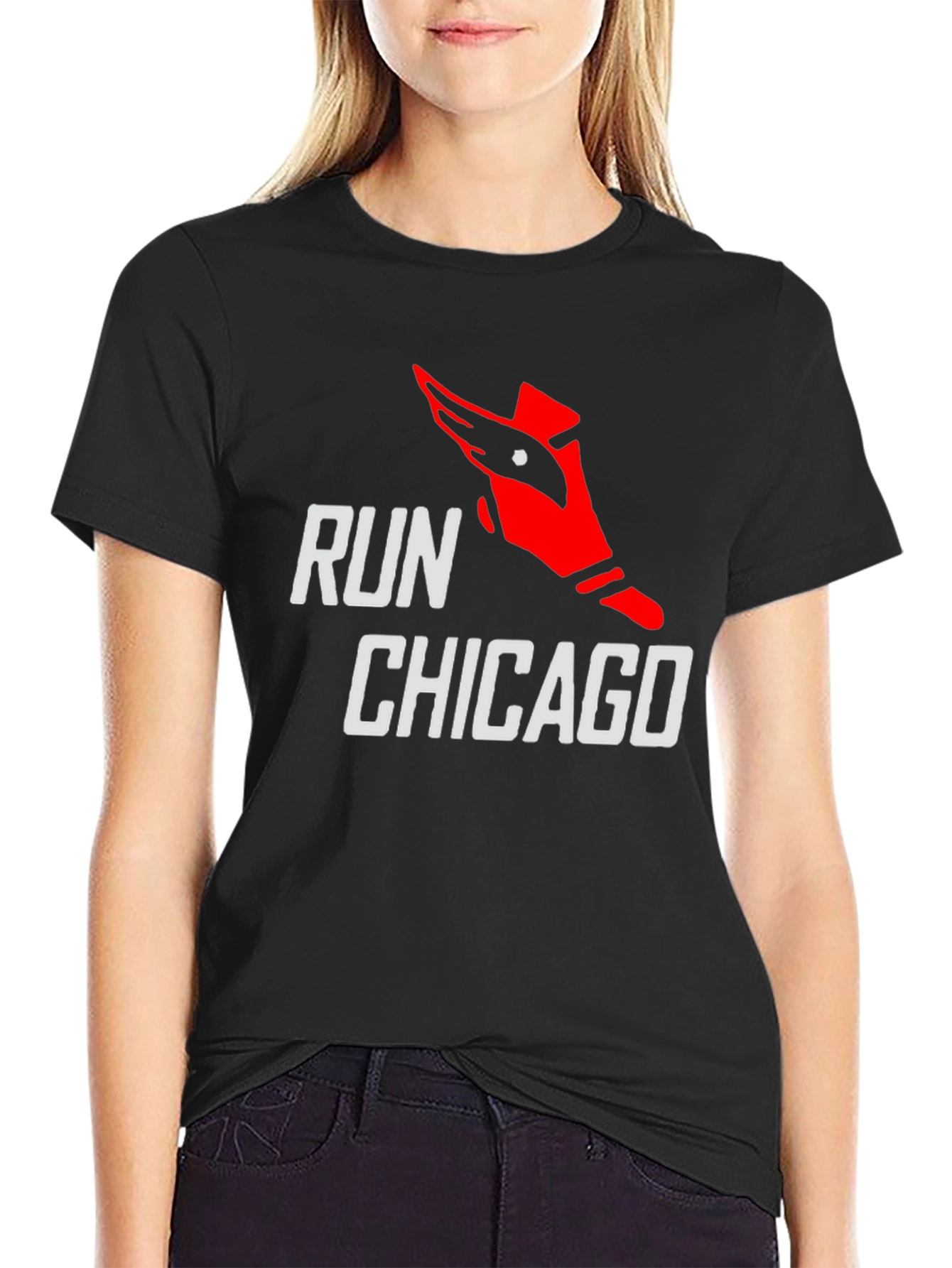 Run Chicago Graphic Tee - Black Cotton Shirt