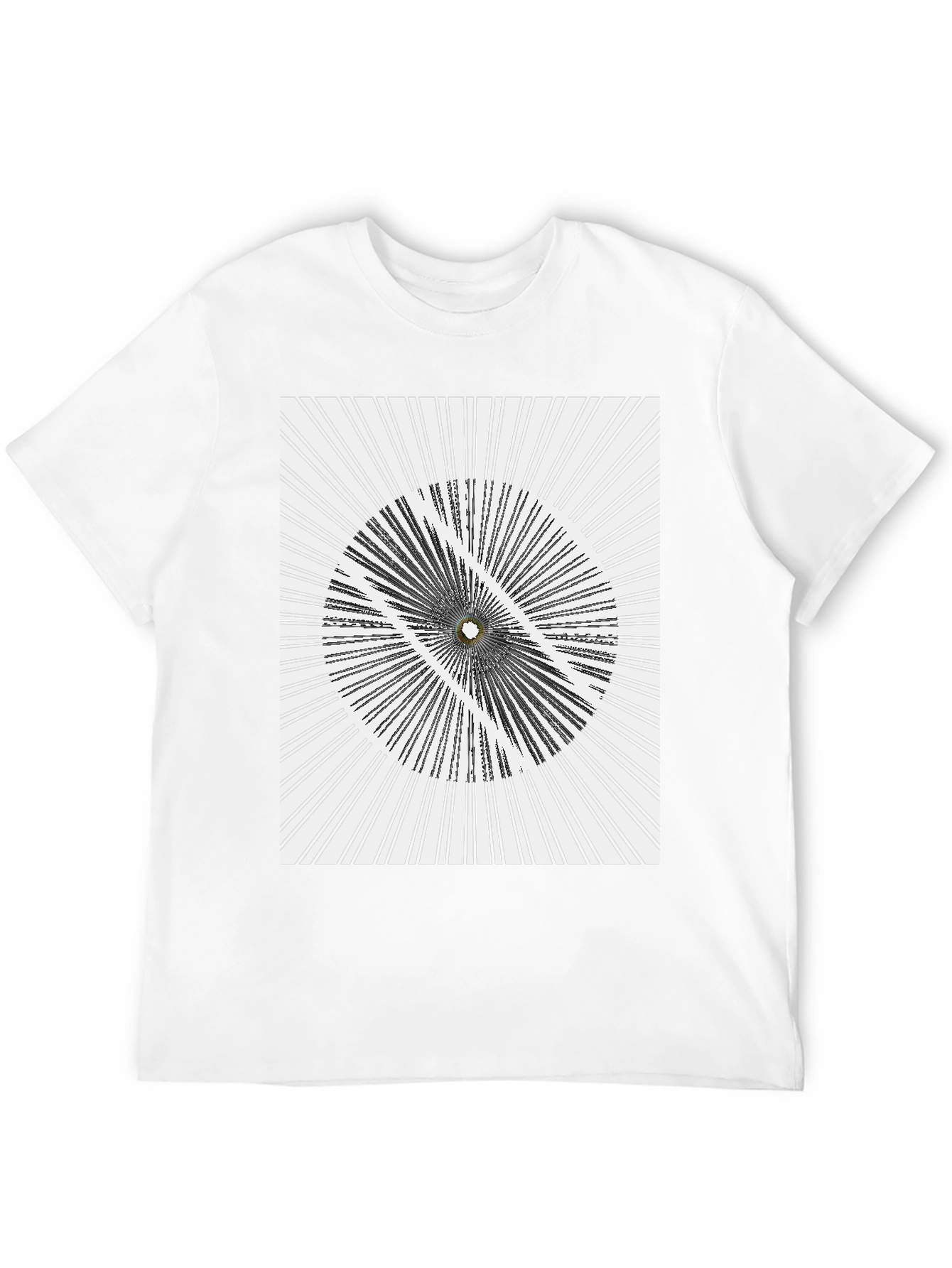 Abstract Optical Illusion Graphic Print Black T-Shirt