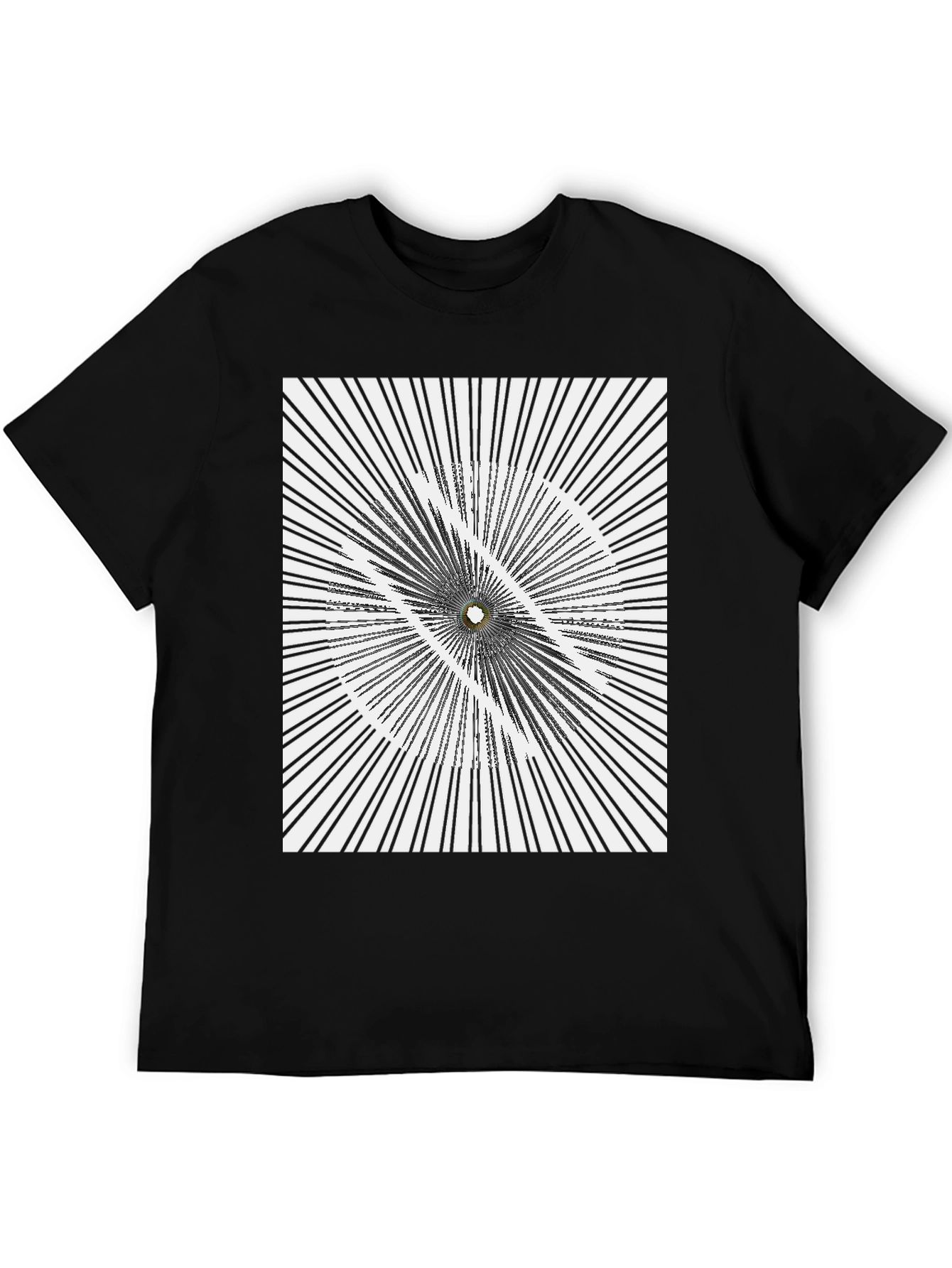 Abstract Optical Illusion Graphic Print Black T-Shirt