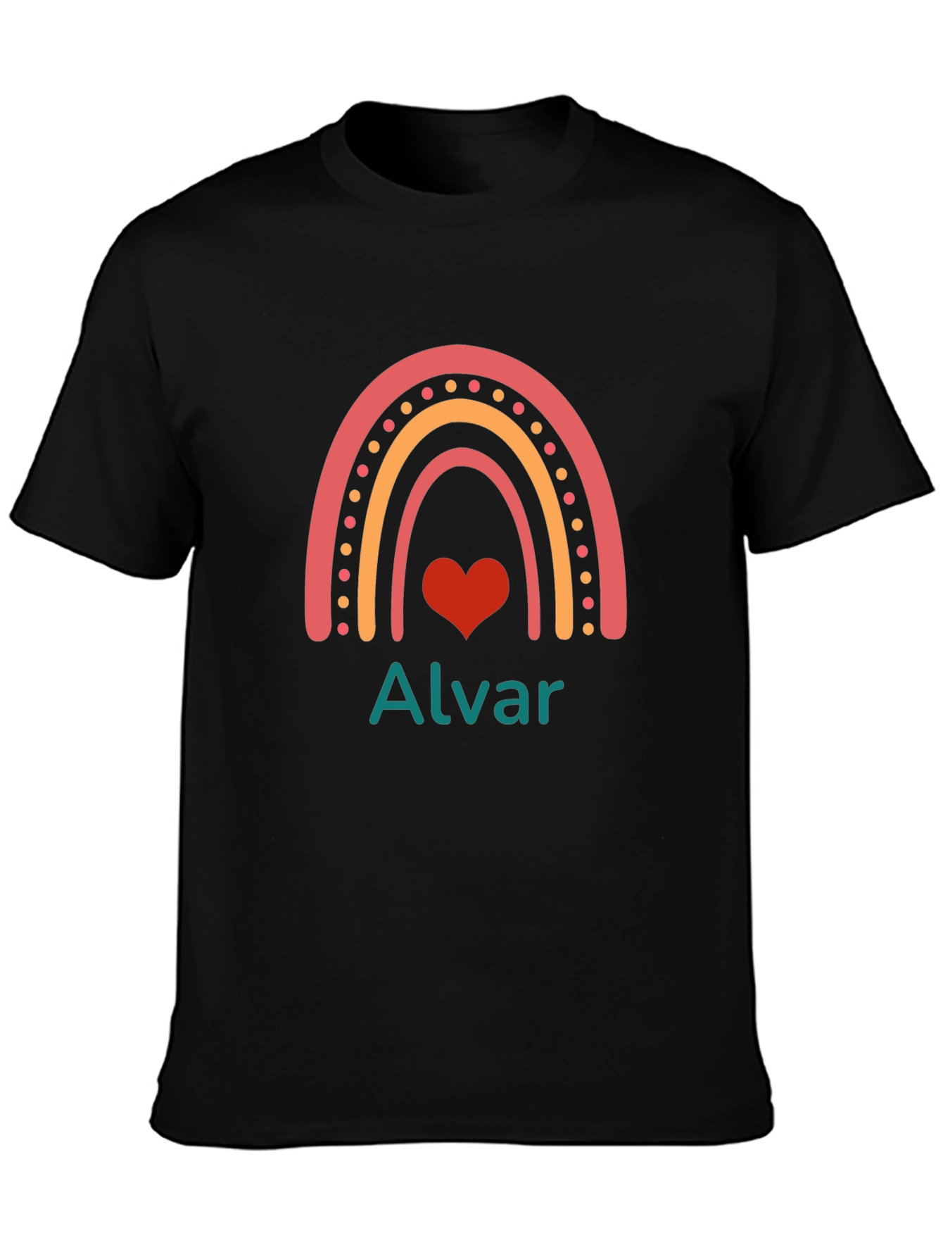 Rainbow Heart Alvar T-Shirt - Black