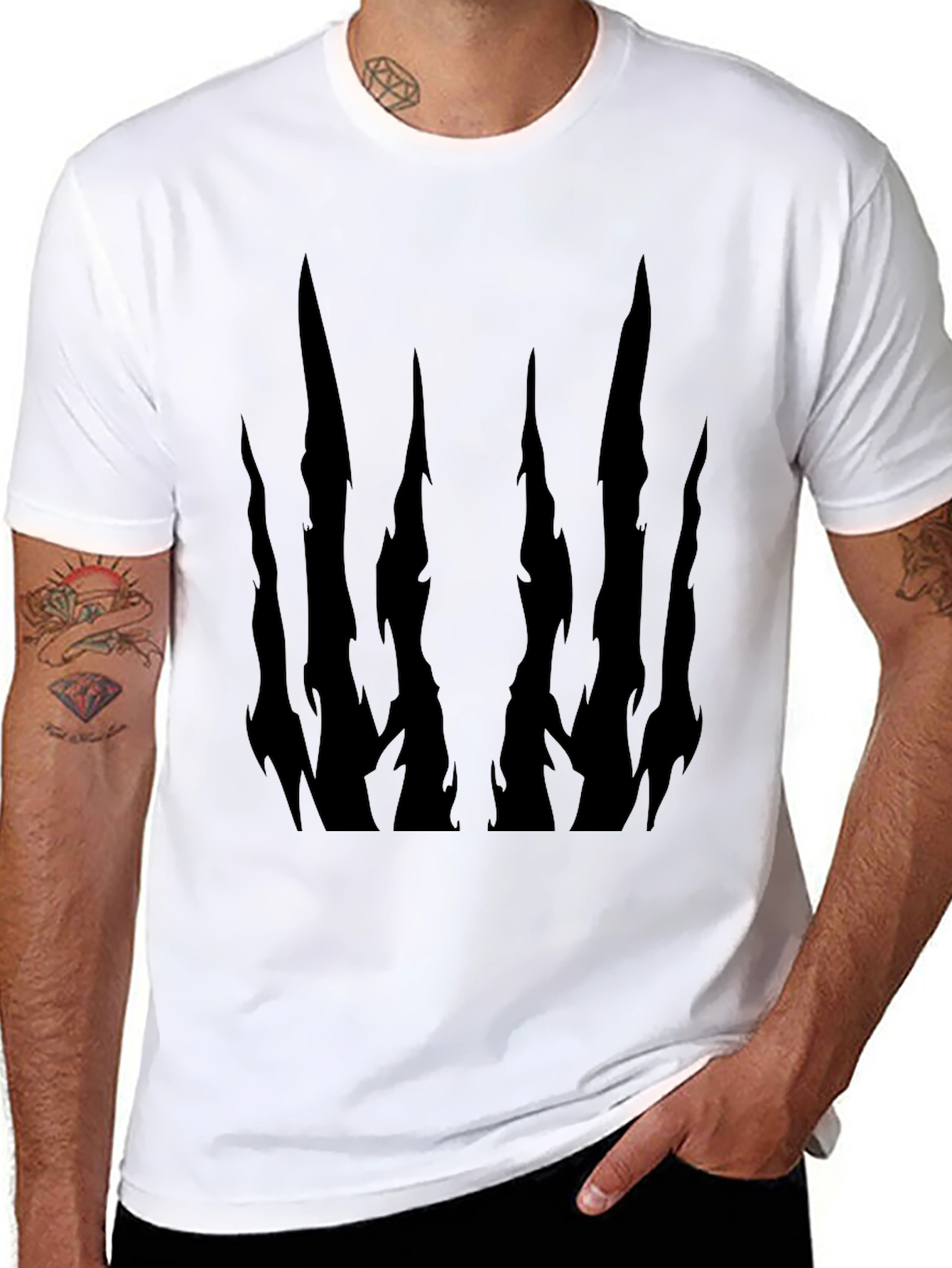 Abstract Dark Spike Graphic T-Shirt