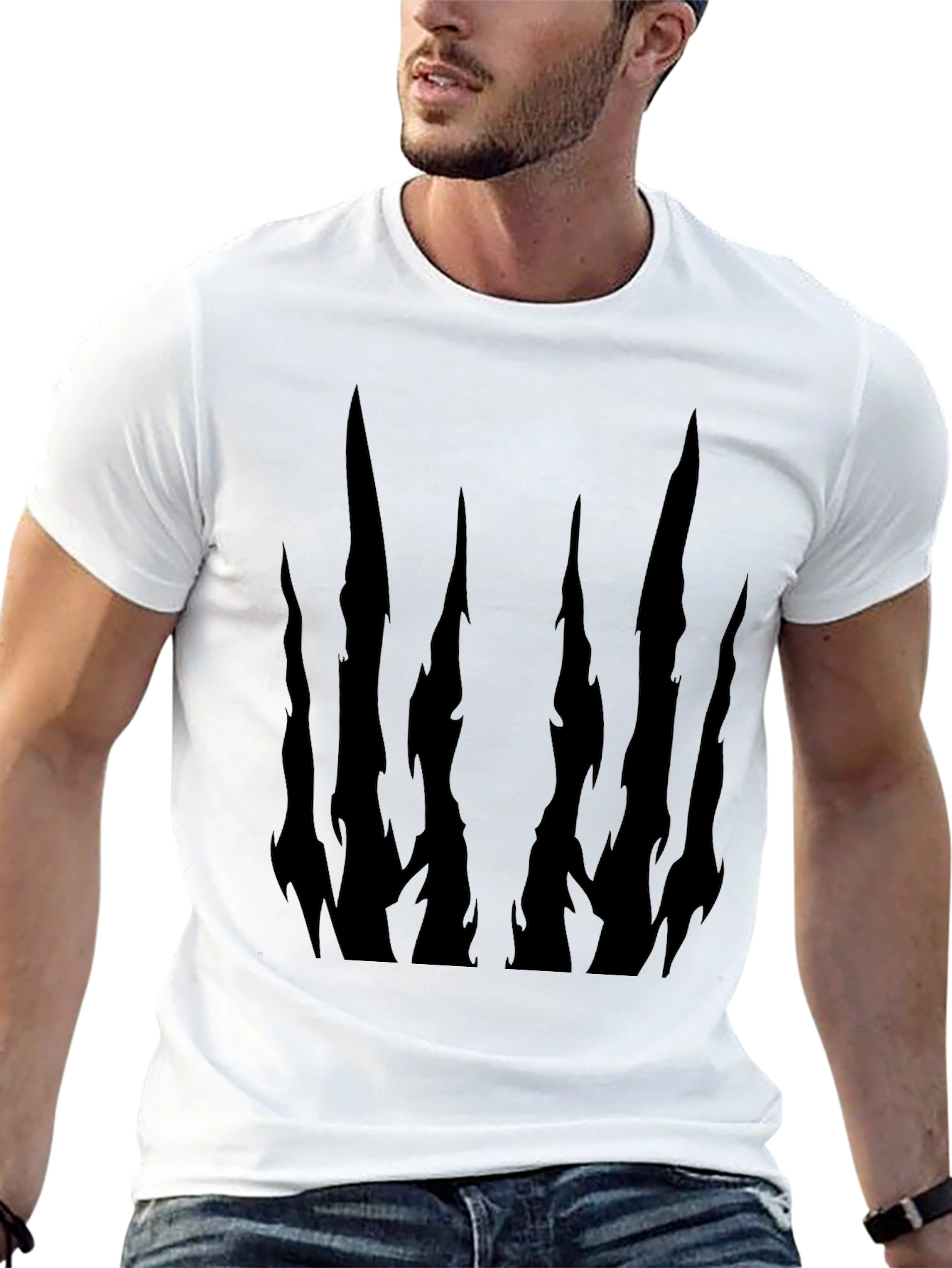 Abstract Dark Spike Graphic T-Shirt