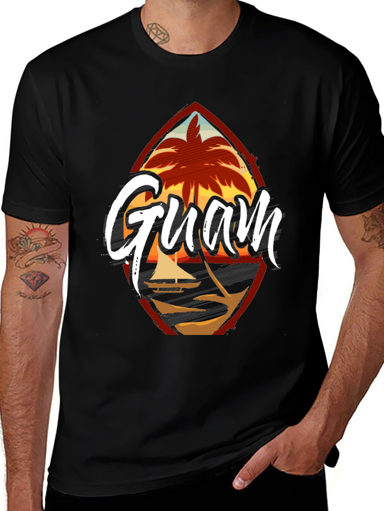 Guam Island Black T-Shirt