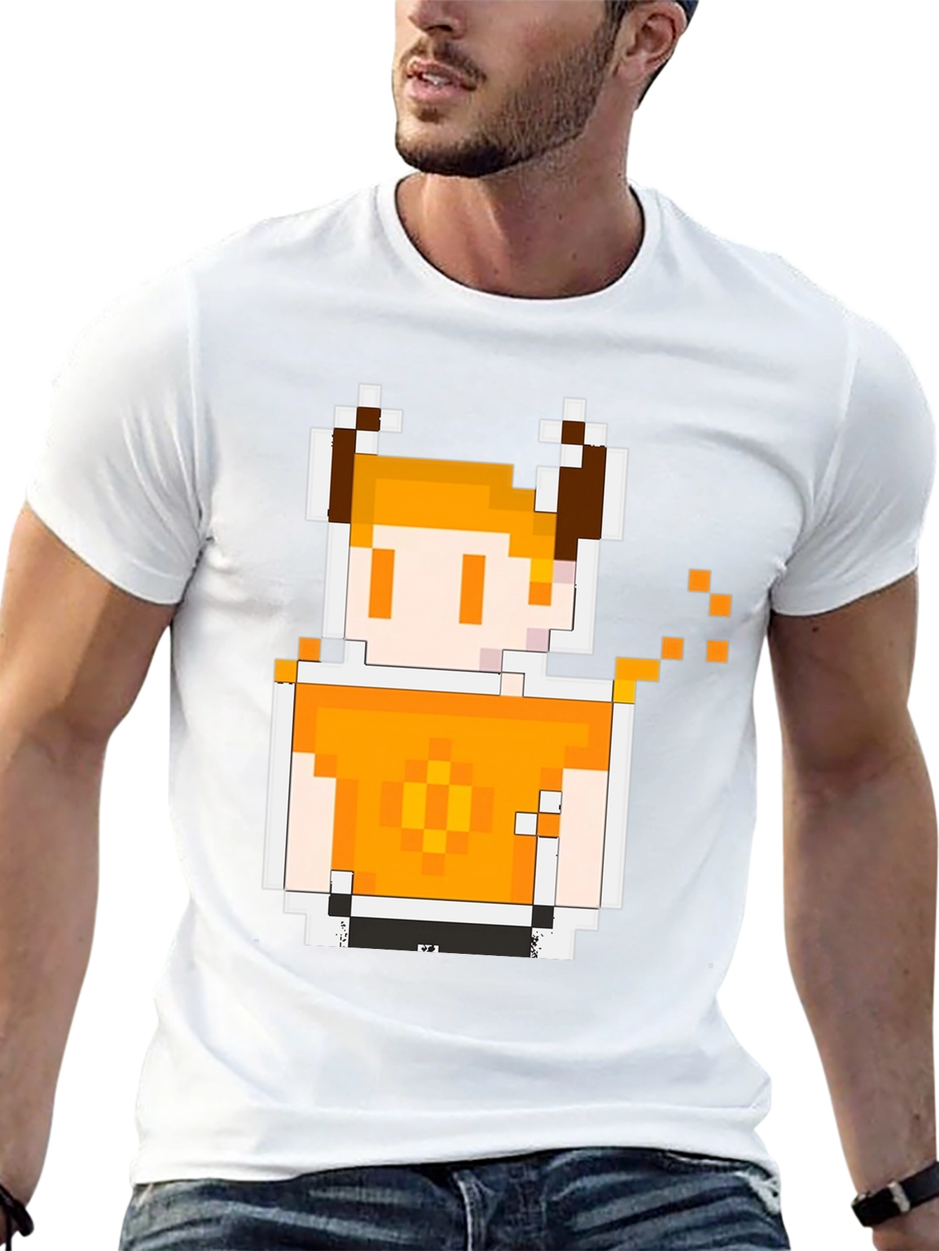 Pixel Art Character T-Shirt - Retro Gaming Style