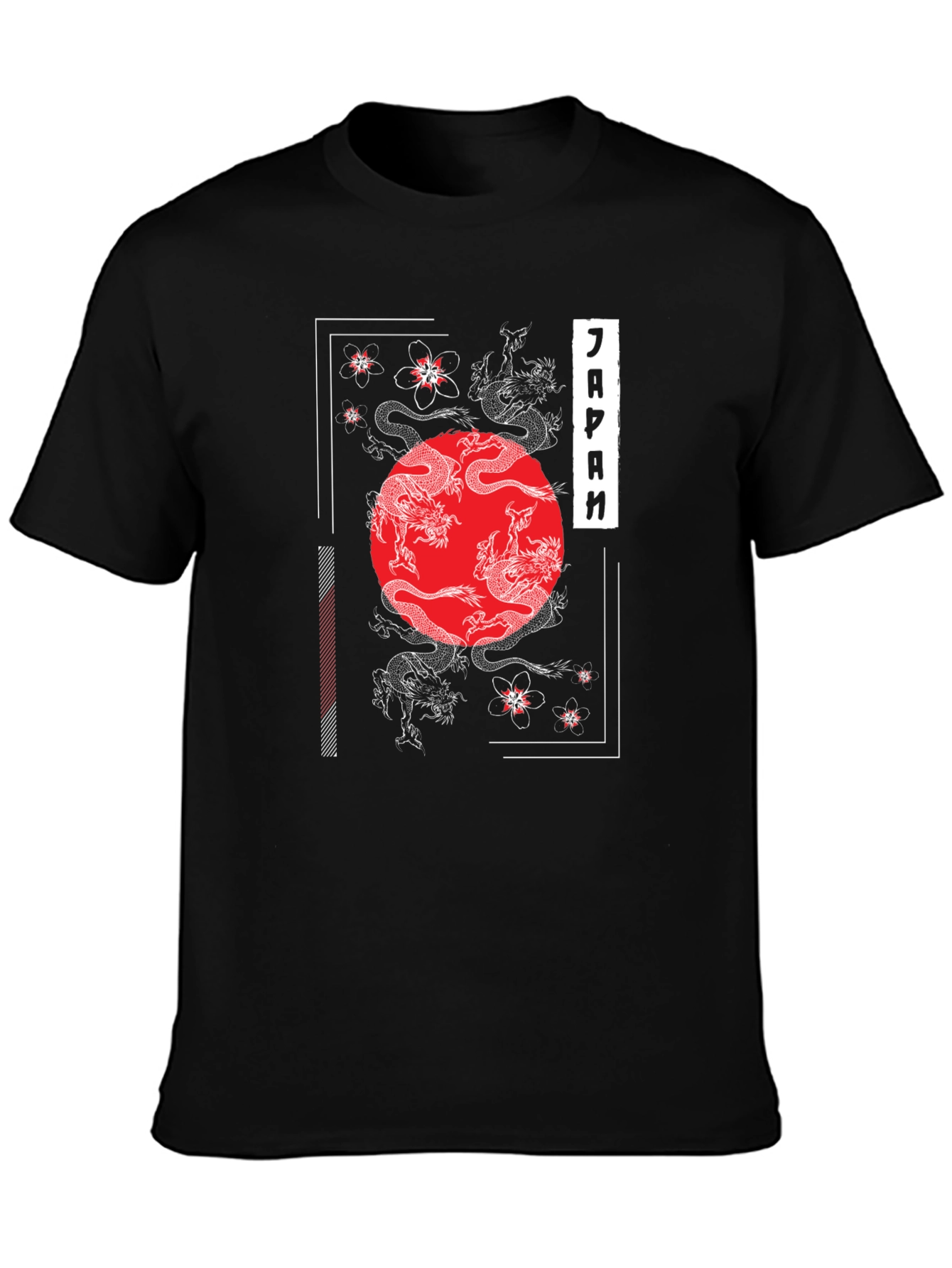 Japanese Dragon & Cherry Blossom Graphic T-Shirt