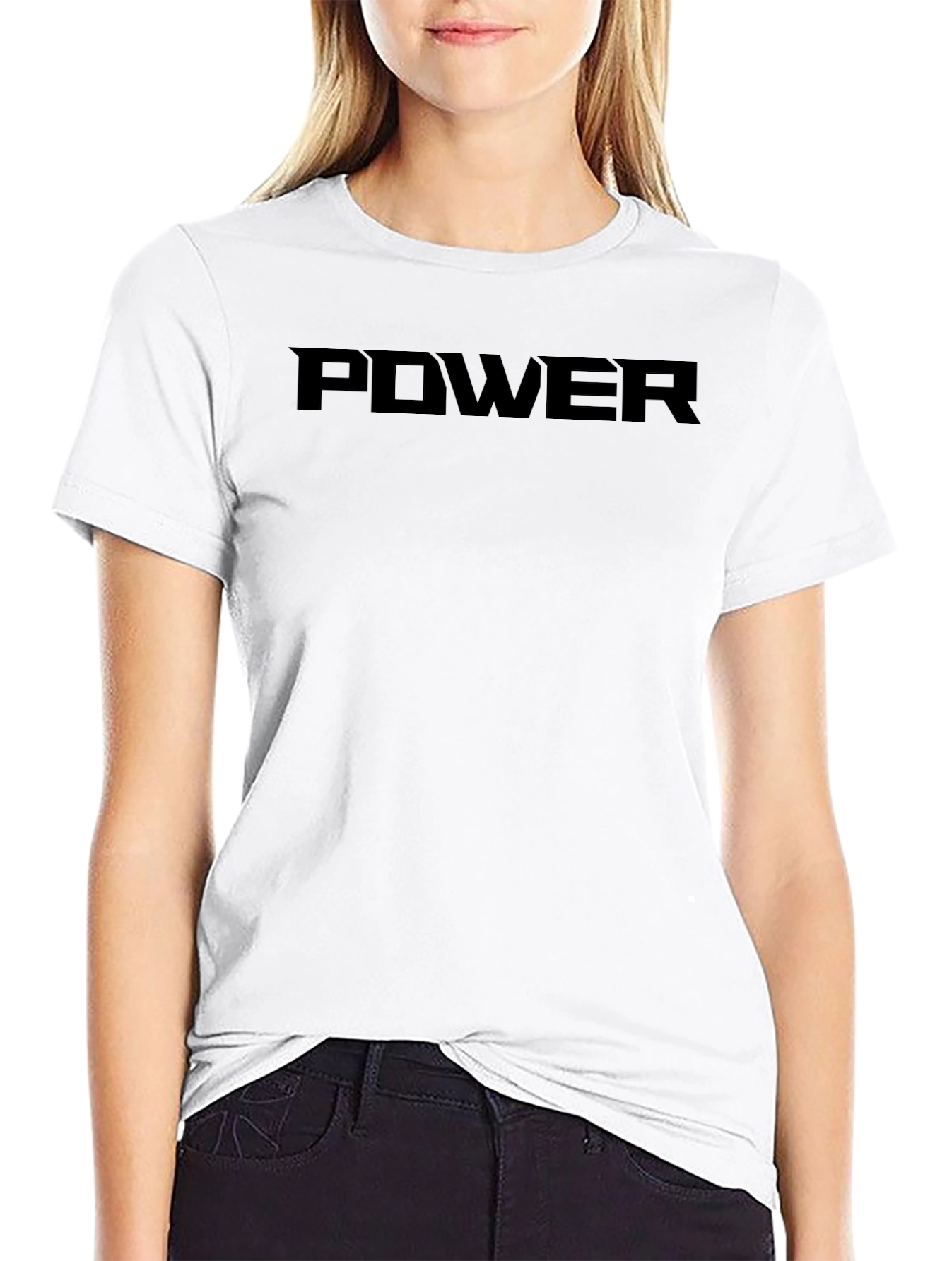Mens Black POWER Graphic T-Shirt - Bold Statement Tee