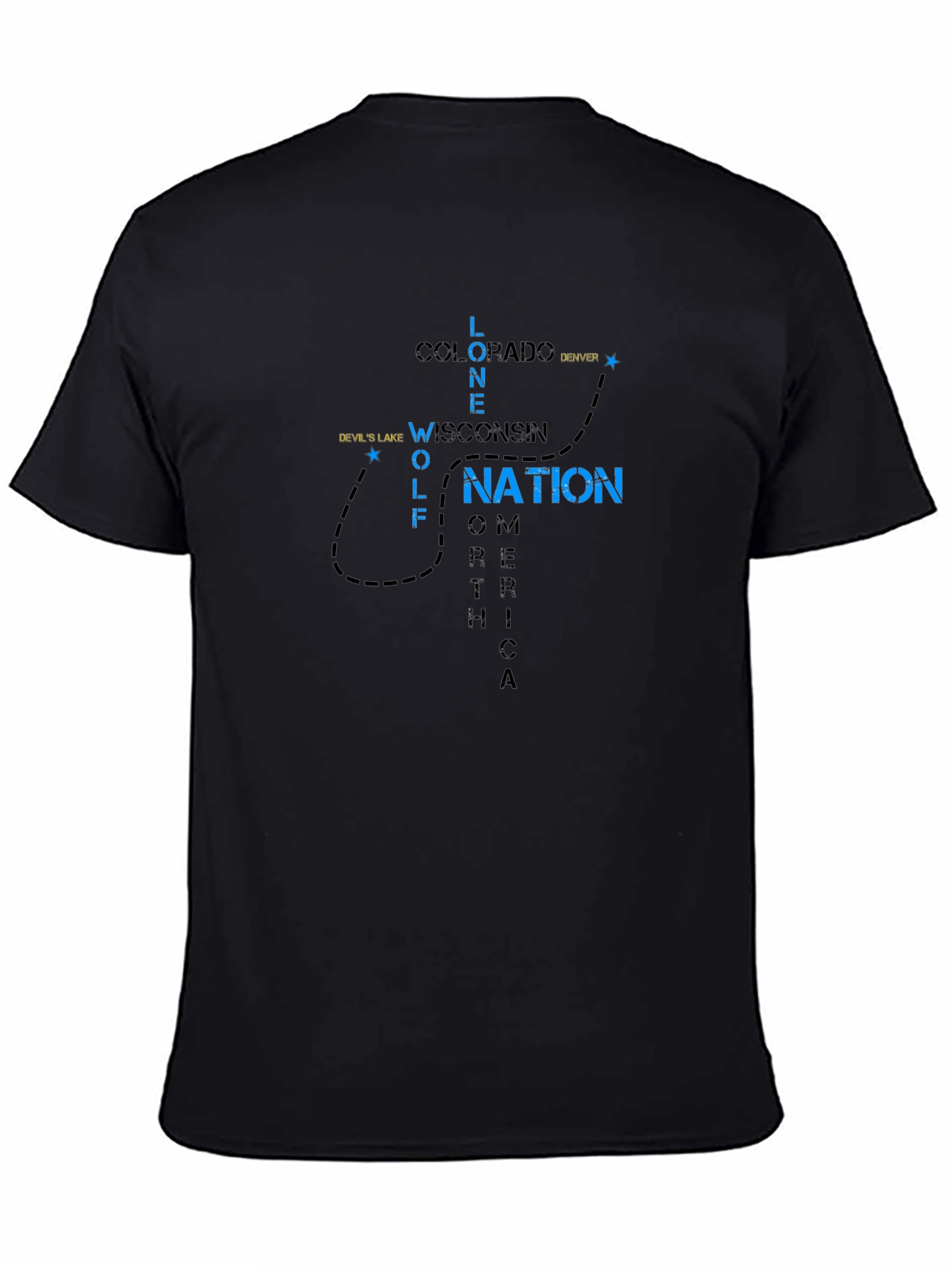 Lone Wolf Nation Graphic Tee - Black Cotton T-Shirt