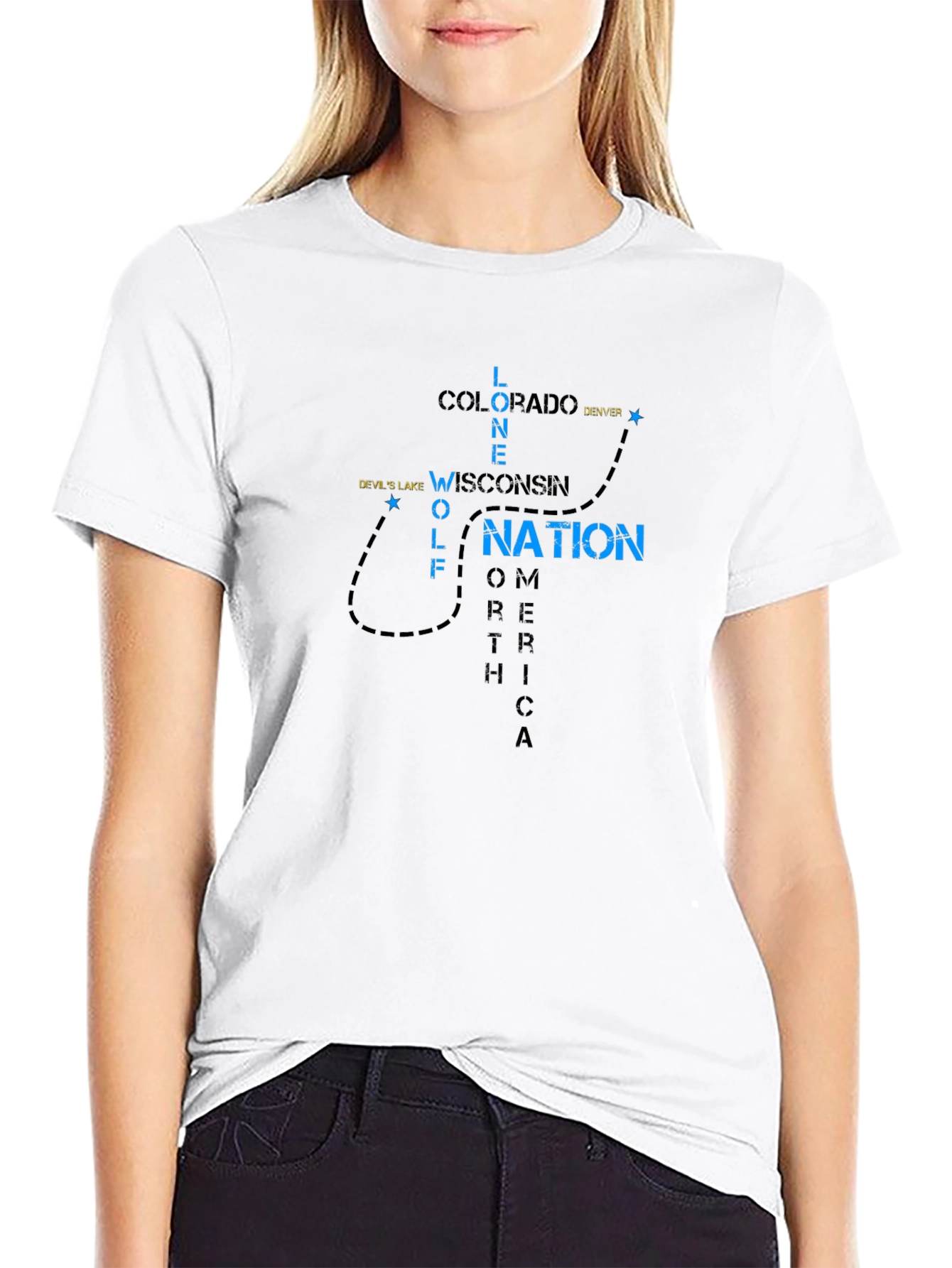 Lone Wolf Nation Graphic Tee - Black Cotton T-Shirt