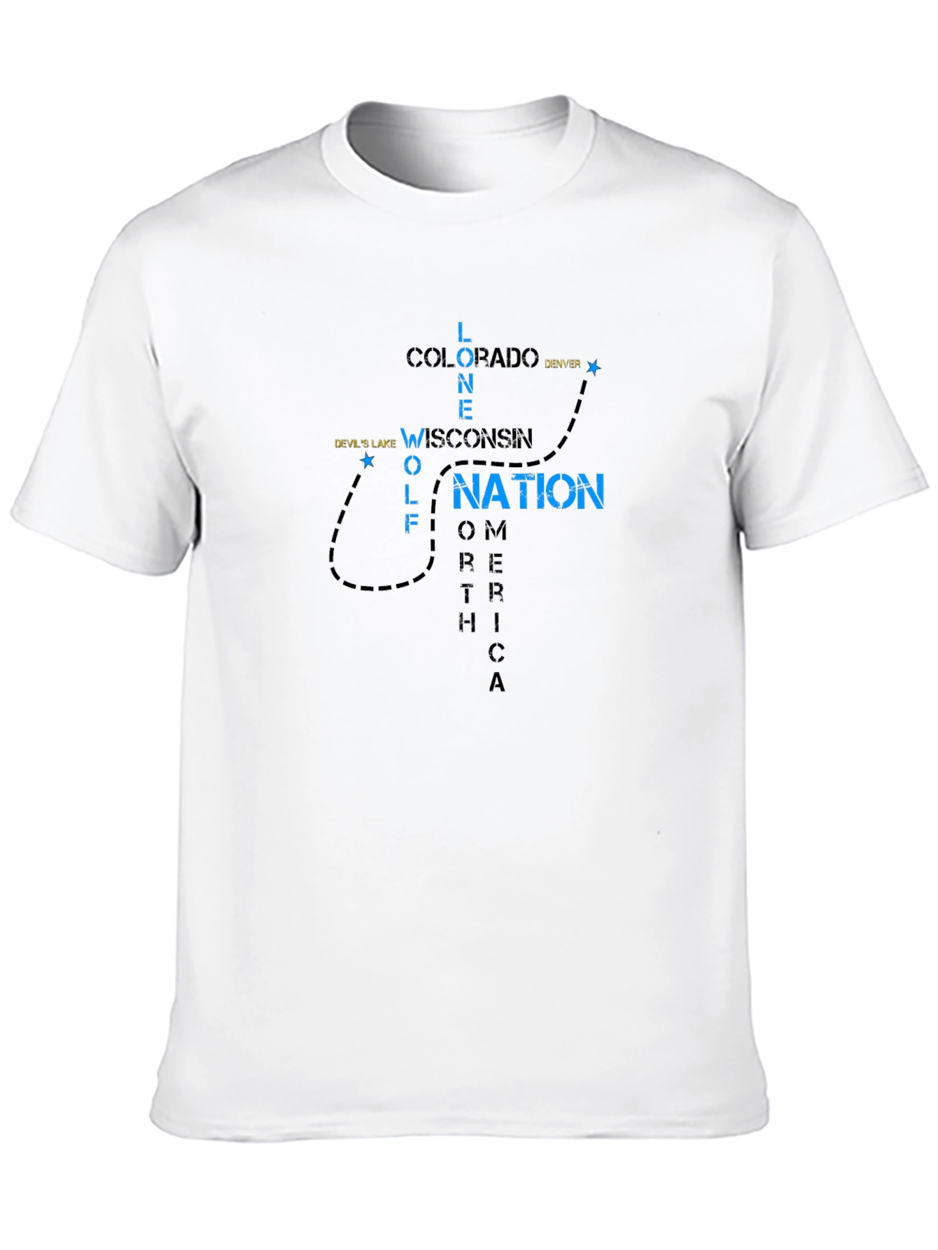 Lone Wolf Nation Graphic Tee - Black Cotton T-Shirt