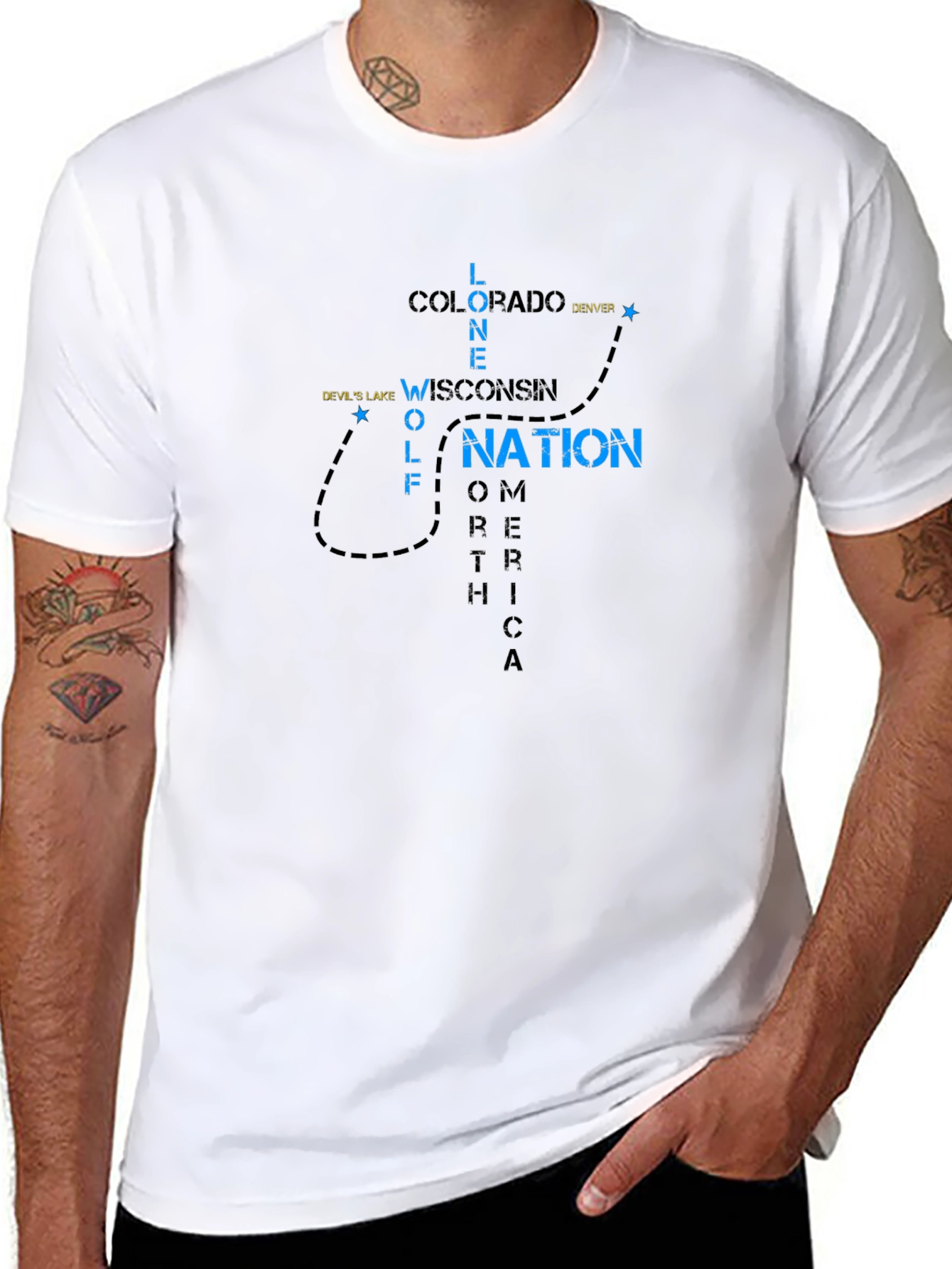 Lone Wolf Nation Graphic Tee - Black Cotton T-Shirt