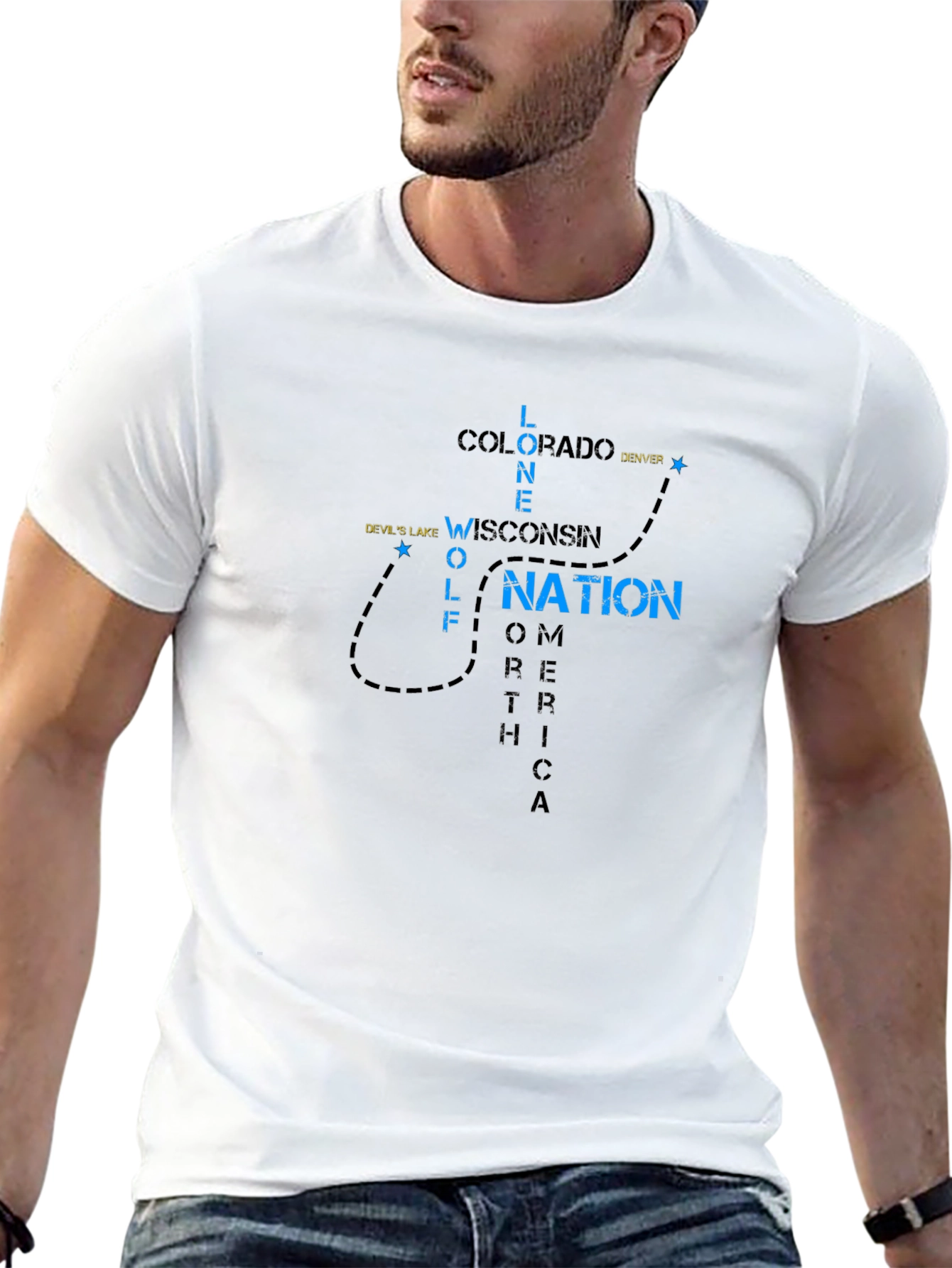 Lone Wolf Nation Graphic Tee - Black Cotton T-Shirt