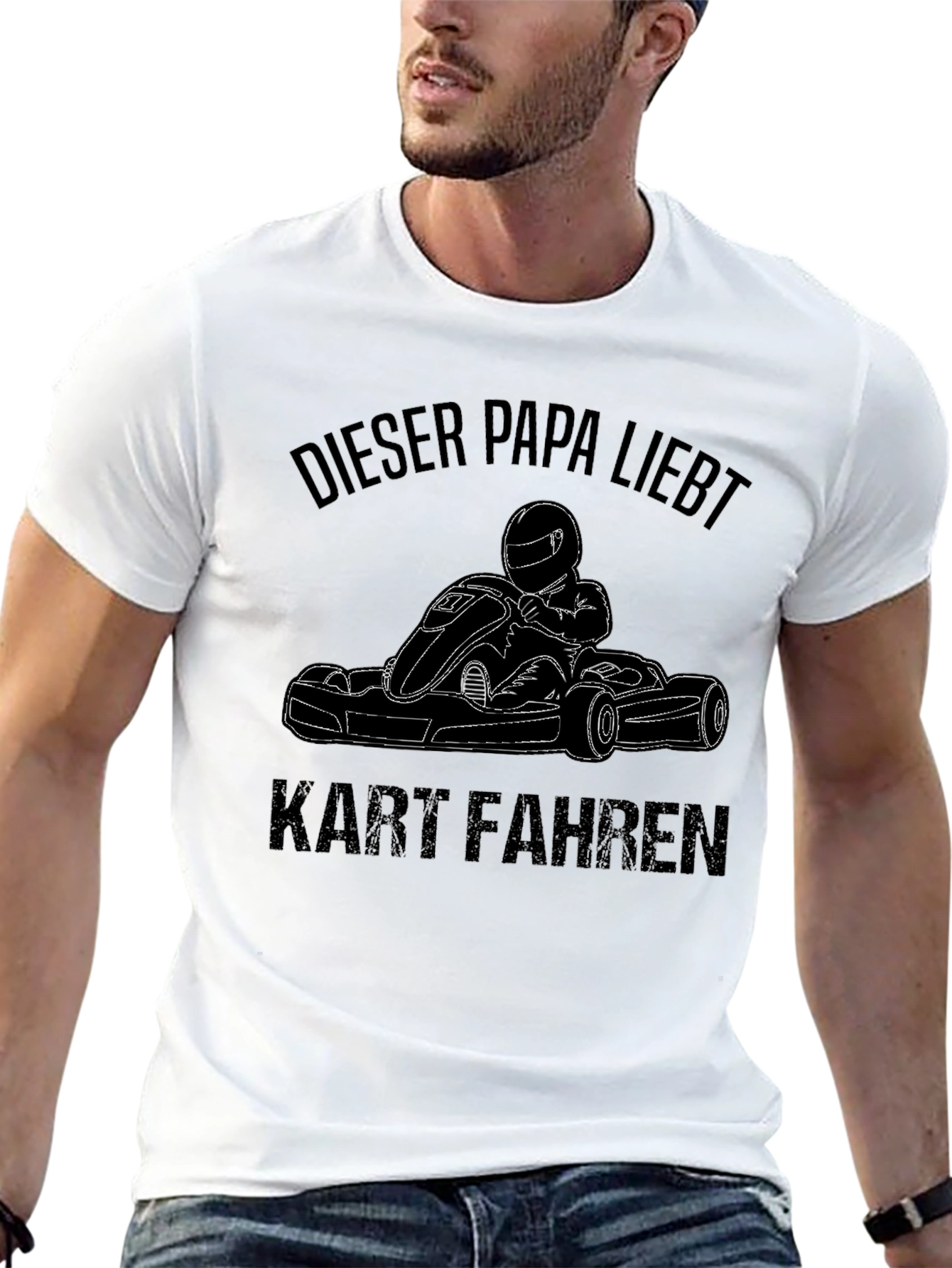 Funny Dieser Papa Liebt Kart Fahren Karting Black T-Shirt