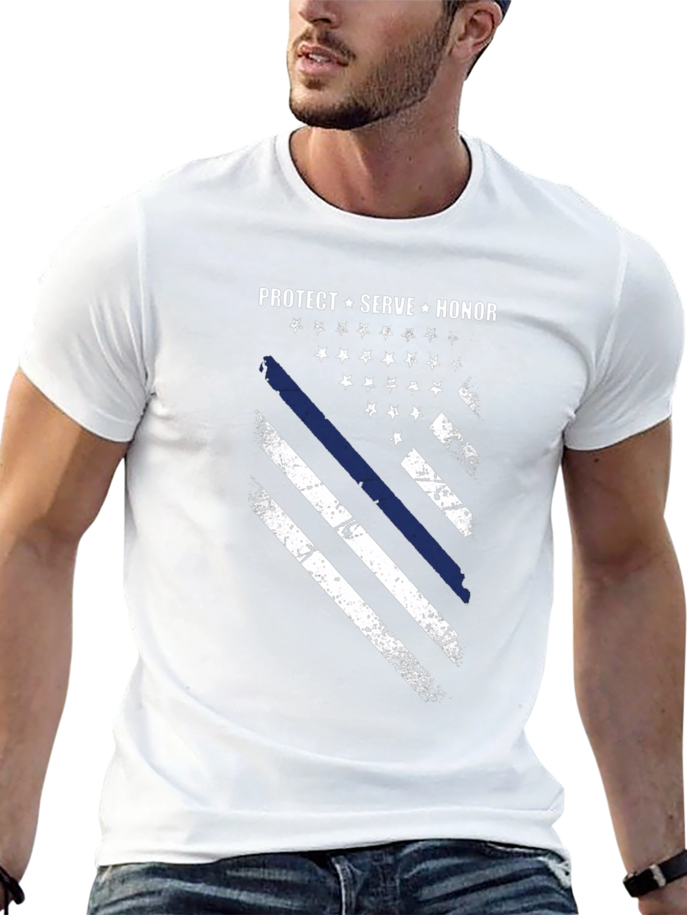 Protect Serve Honor Flag Graphic T-Shirt