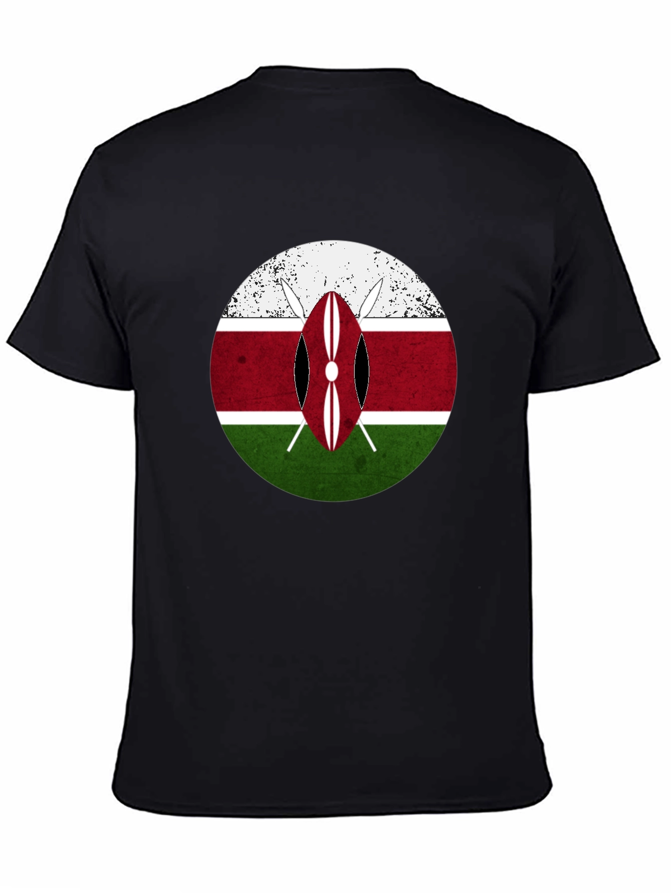 Kenya Flag Shield T-Shirt - Distressed Graphic Tee