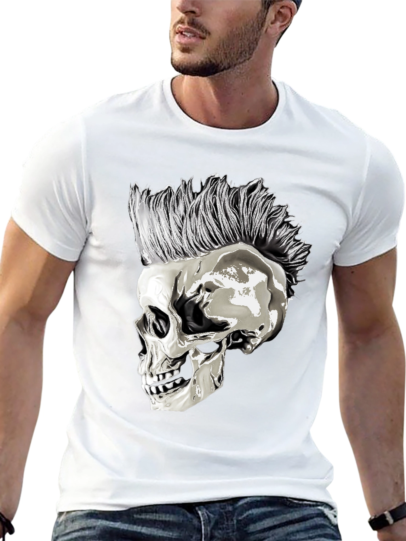Punk Skull T-Shirt - Edgy Graphic Tee