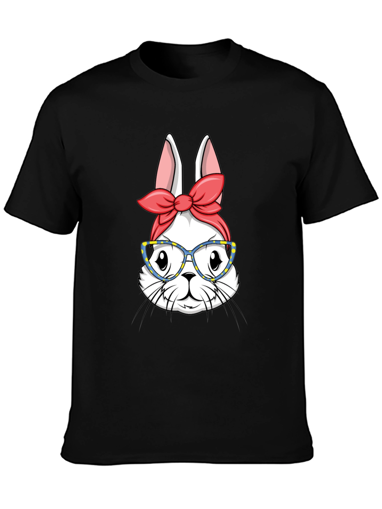 Bunny with Glasses T-Shirt - Black
