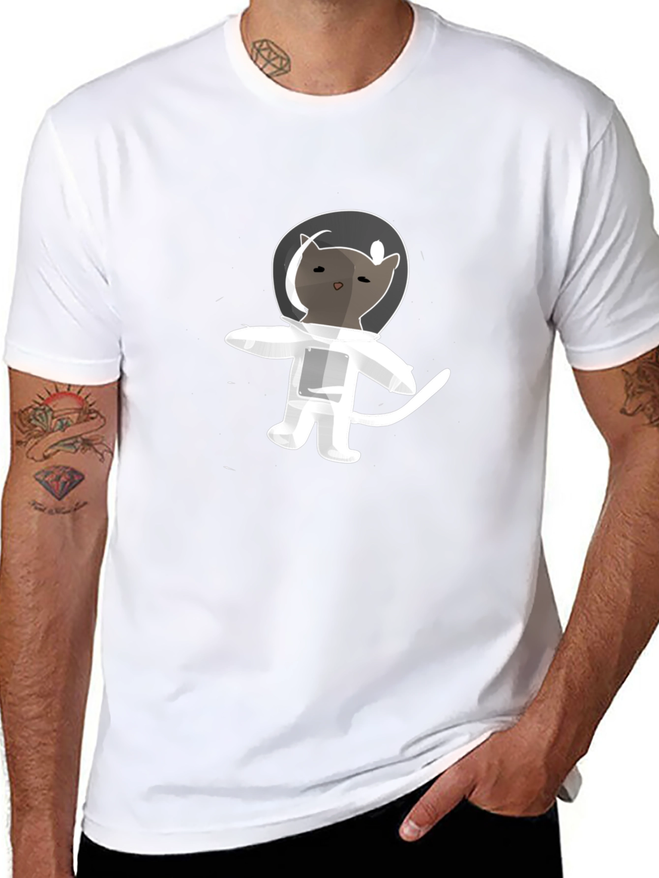 Astronaut Cat T-Shirt - Space Kitten Tee