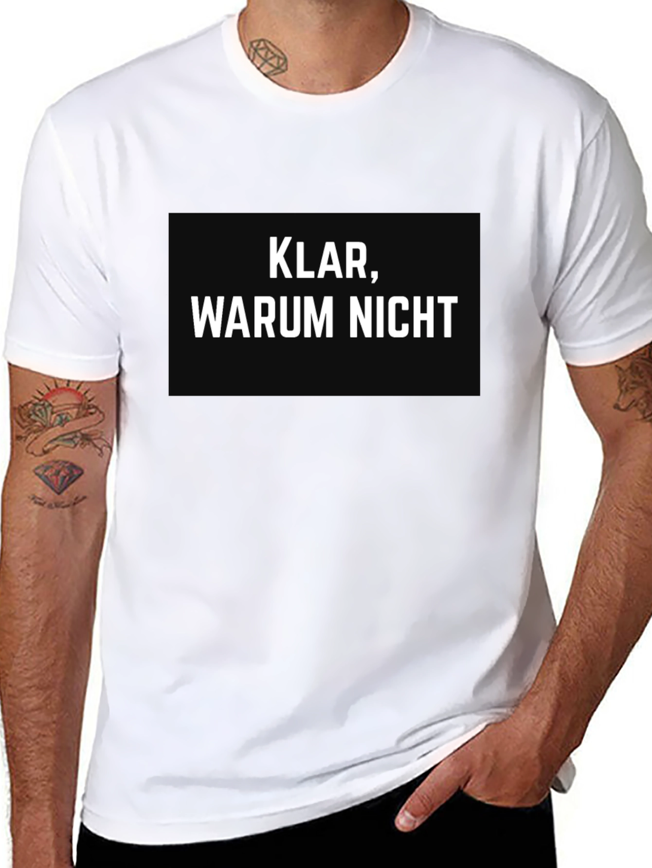 Klar Warum Nicht? German Slogan Black T-Shirt