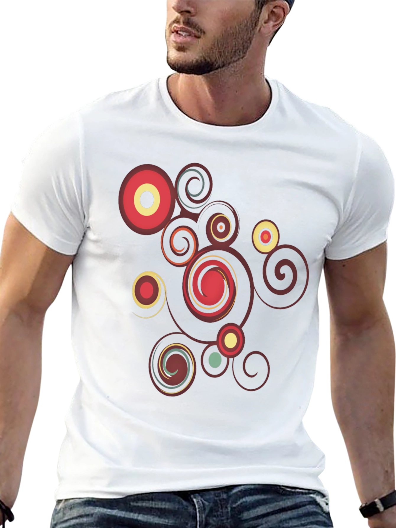 Retro Swirl Black Graphic Tee