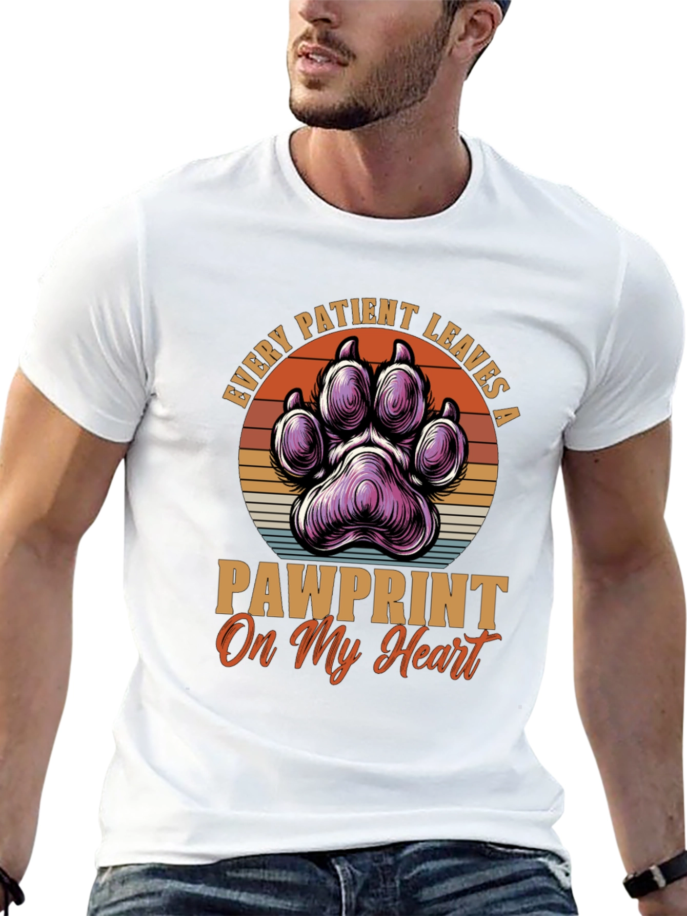 Pawprint Heart T-Shirt - Veterinary Love Tee