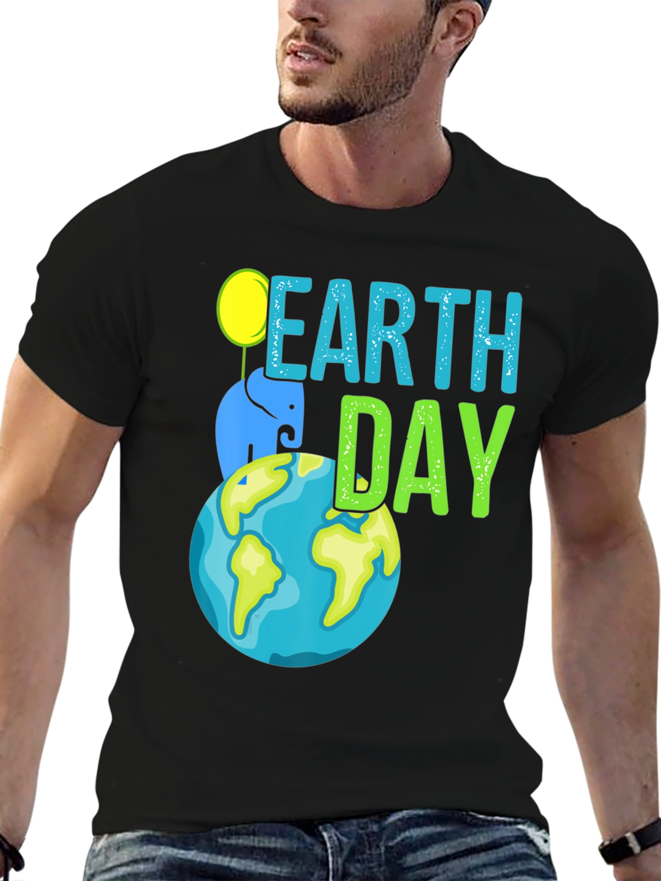 Earth Day Elephant Graphic T-Shirt