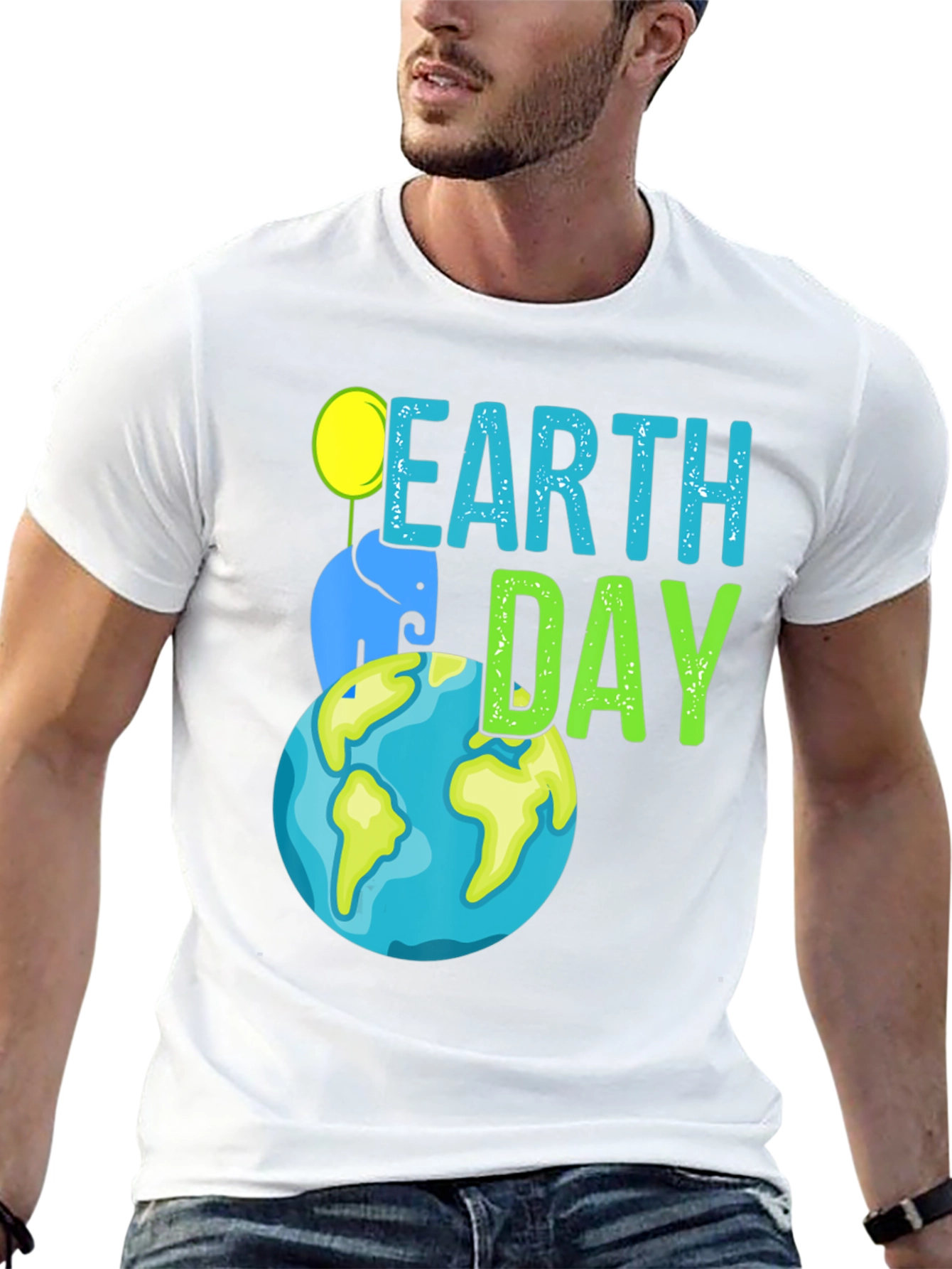 Earth Day Elephant Graphic T-Shirt