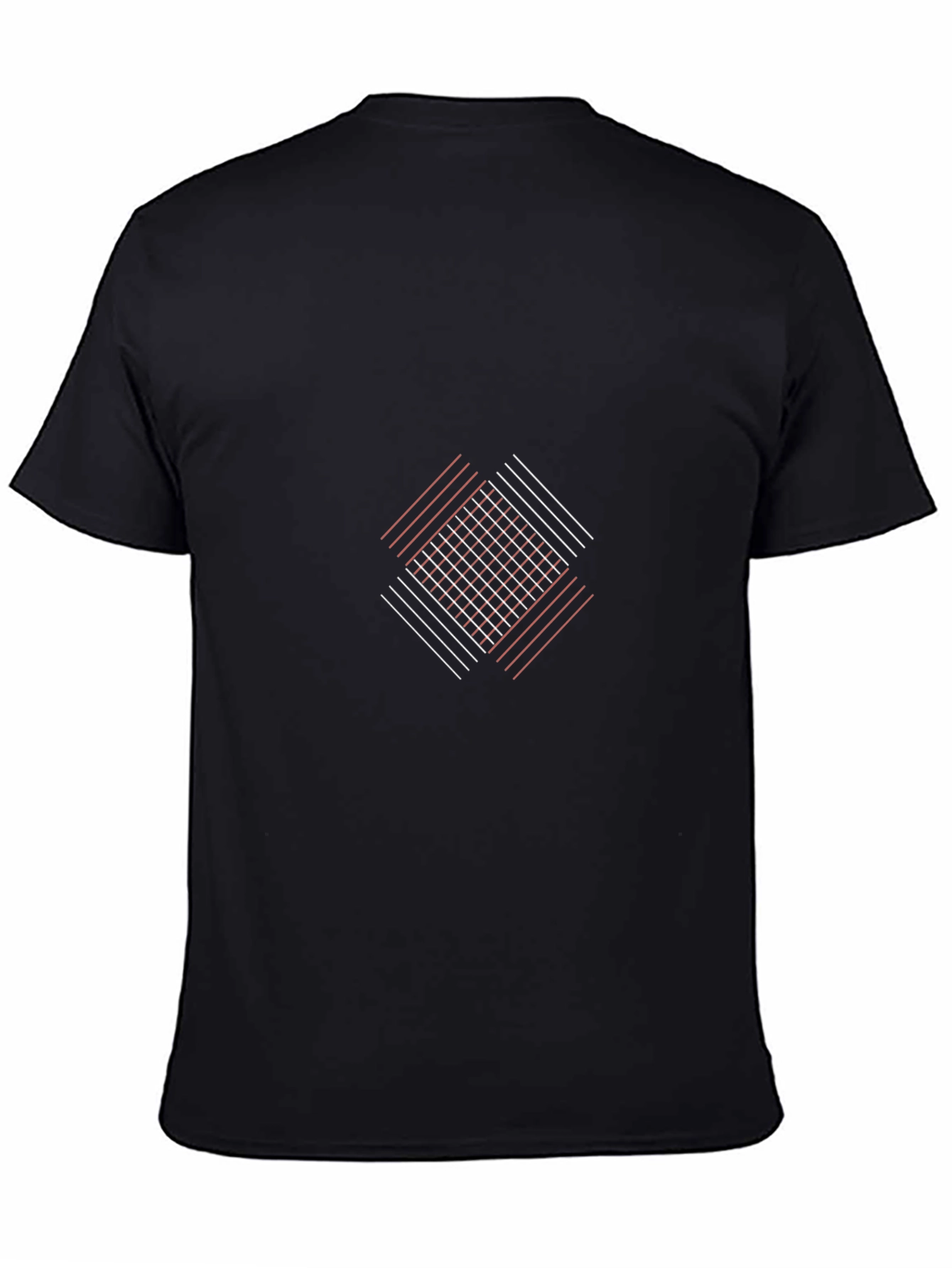 Geometric Line Art Black Tee - Modern Graphic T-Shirt
