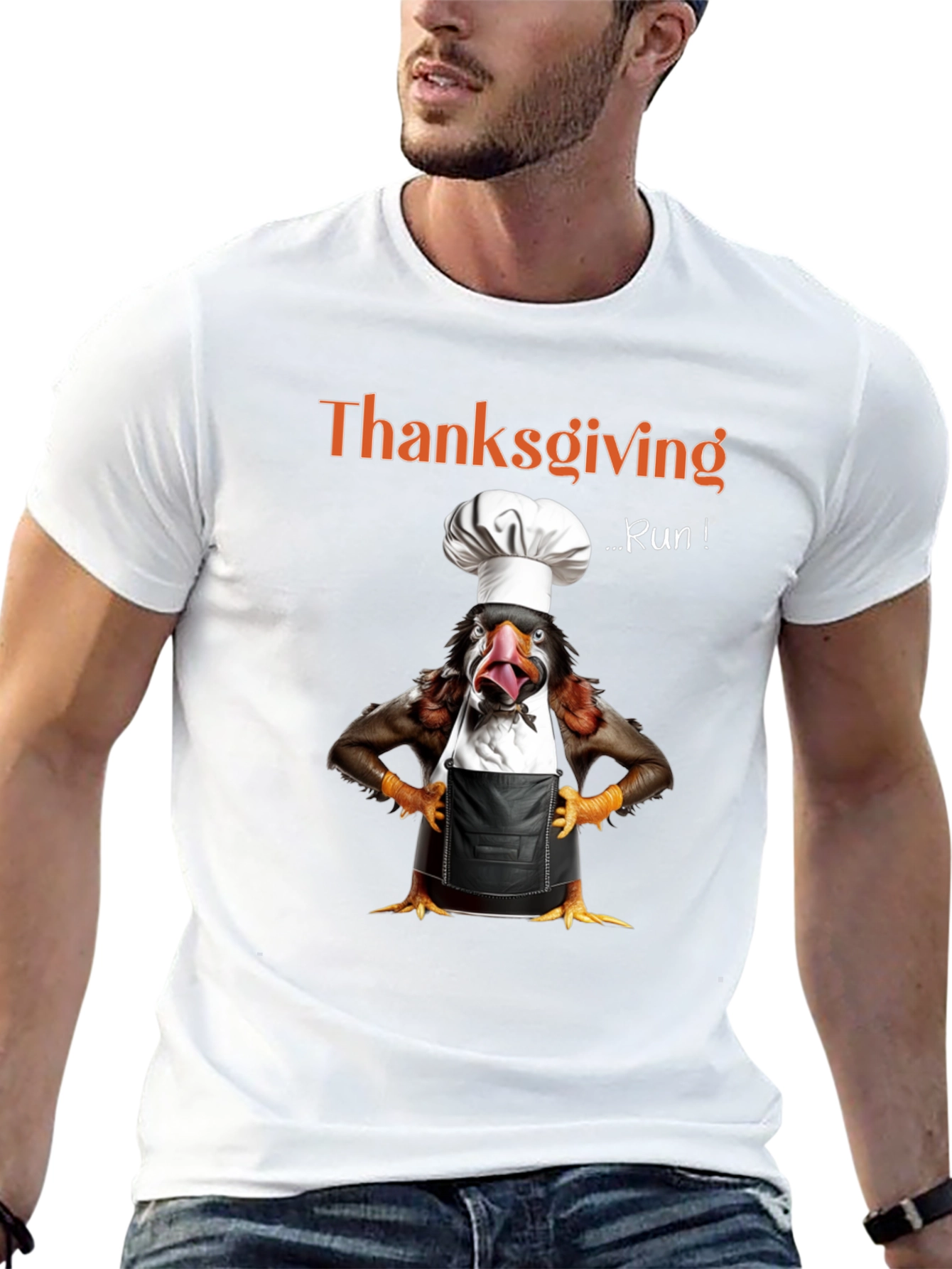 Thanksgiving Turkey Run Chef T-Shirt
